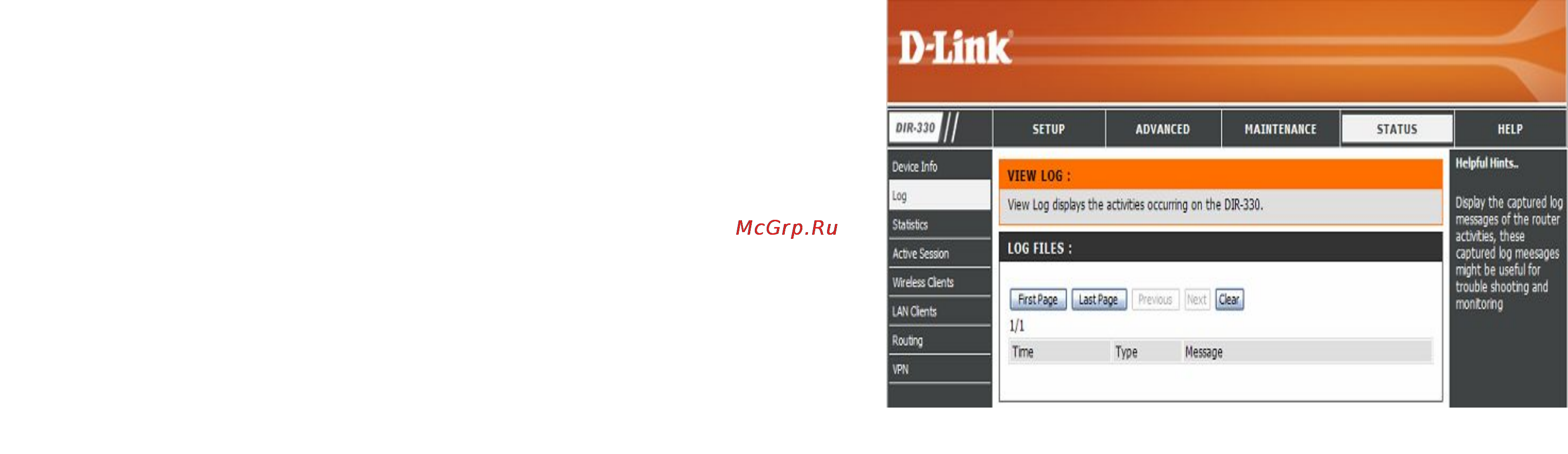 D-Link DIR-330 [61/97] Log журнал