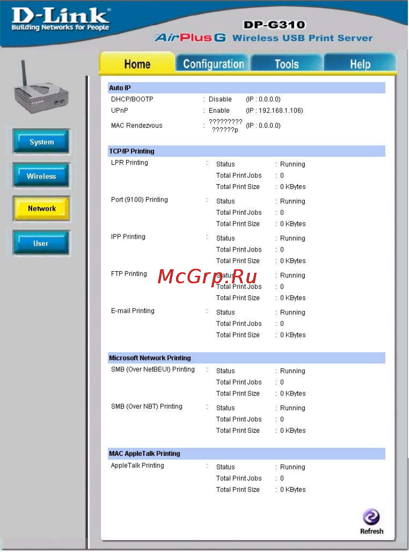 D-Link DP-G310 [15/88] Using the web configuration continued
