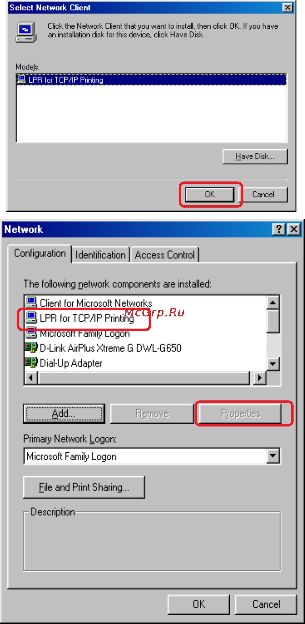 D-Link DP-G310 [55/88] Tcp ip printing for windows 98se me continued