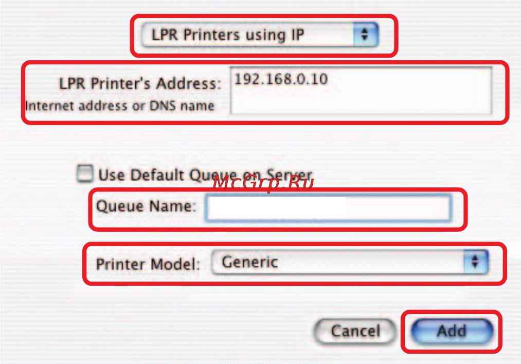 D-Link DP-G310 [66/88] Setting up apple talk or lpr printing in mac os x continued