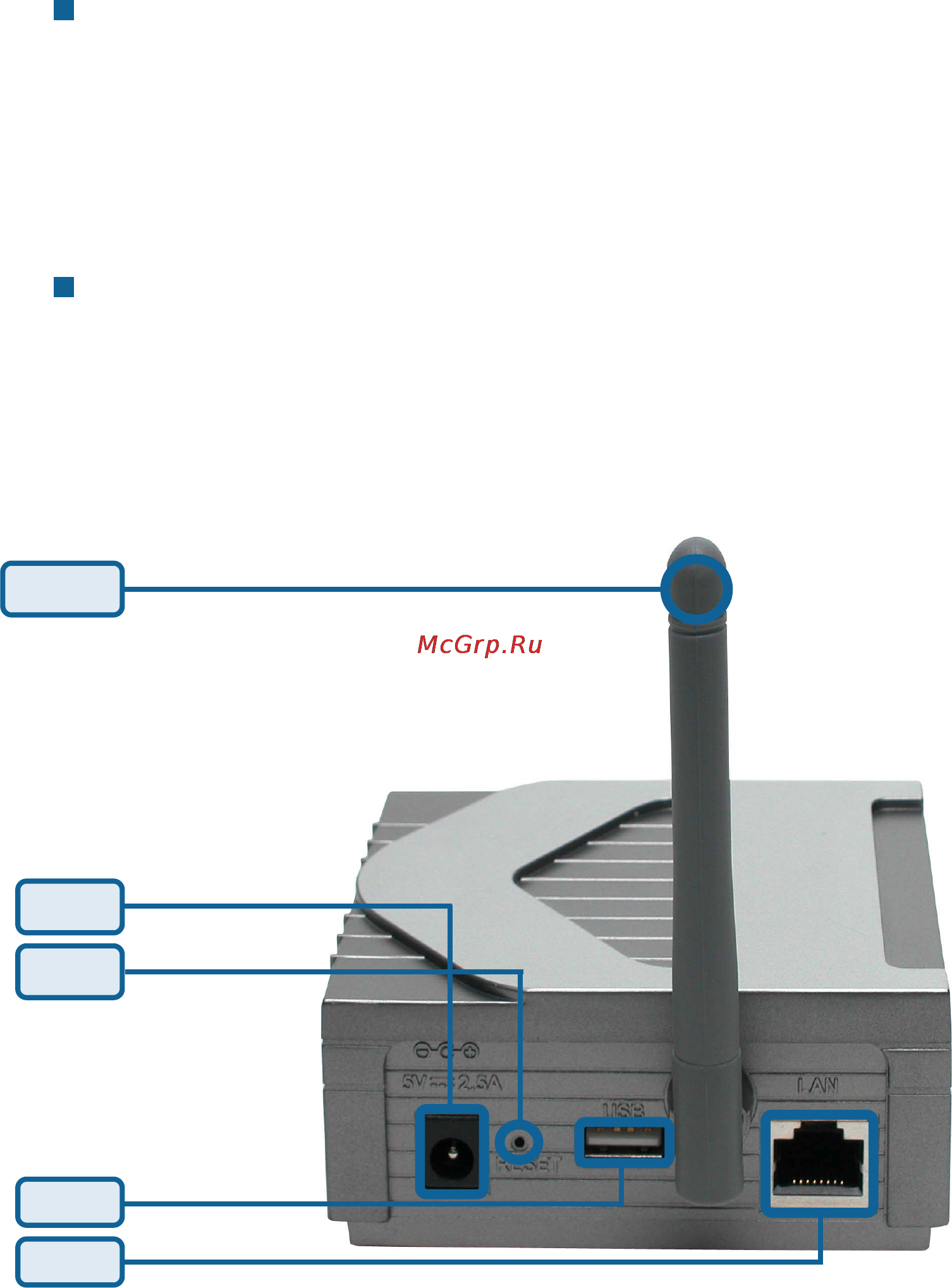 D-Link DP-G310 [7/88] Rear panel connectors