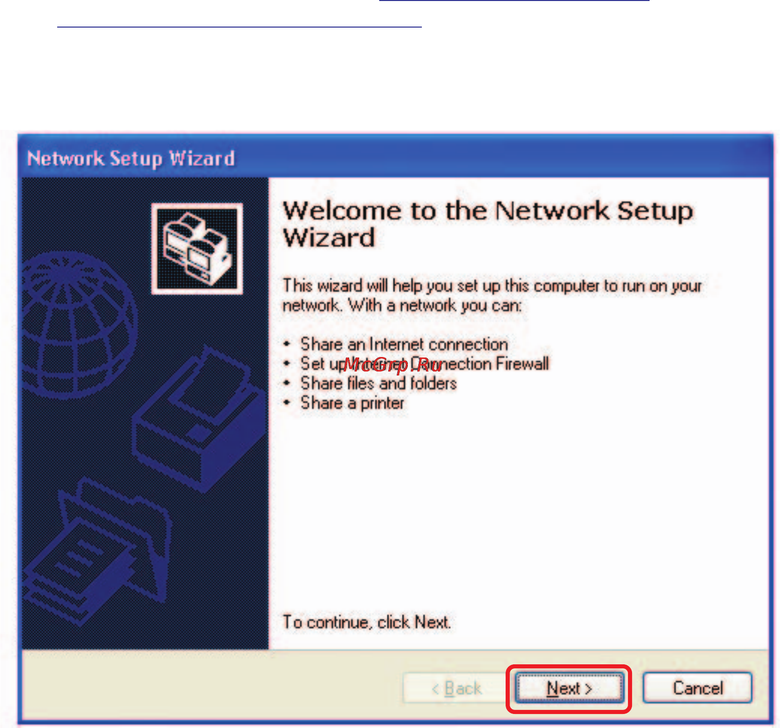D-Link DP-G310 [70/88] Using the network setup wizard in windows xp