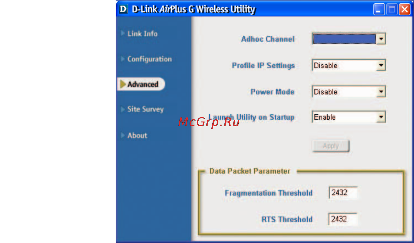 D-Link DWL-G122 [14/45] Using the configuration utility continued