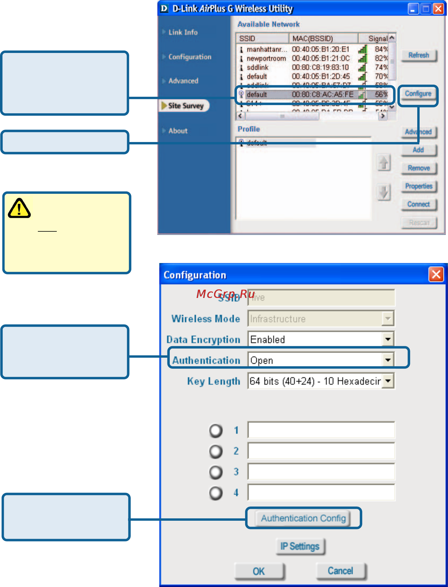 D-Link DWL-G122 [18/45] Using the configuration utility continued