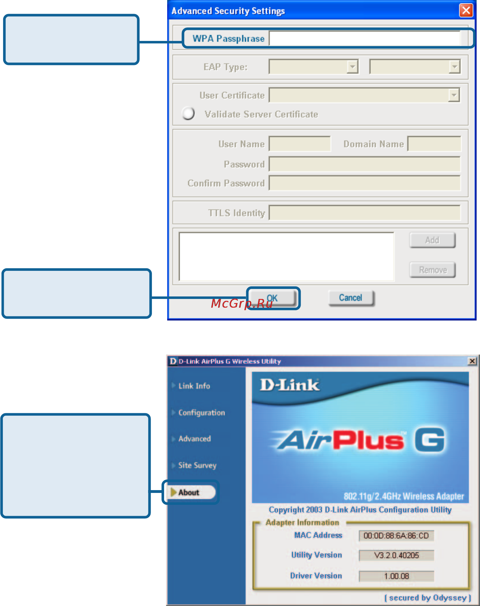 D-Link DWL-G122 [19/45] Using the configuration utility continued