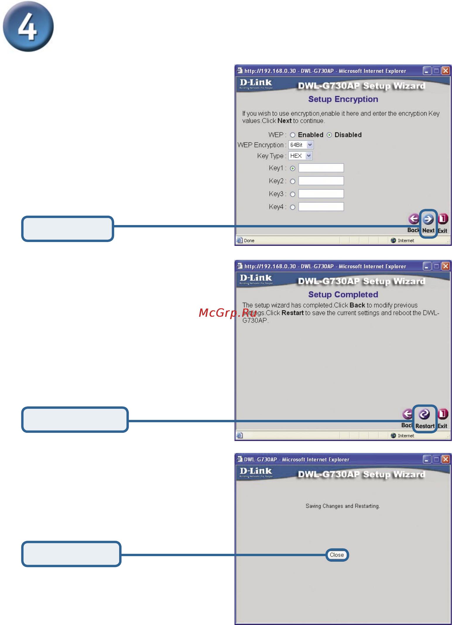 D-Link DWL-G730AP [11/16] Режим клиента использование мастера установки продолжение