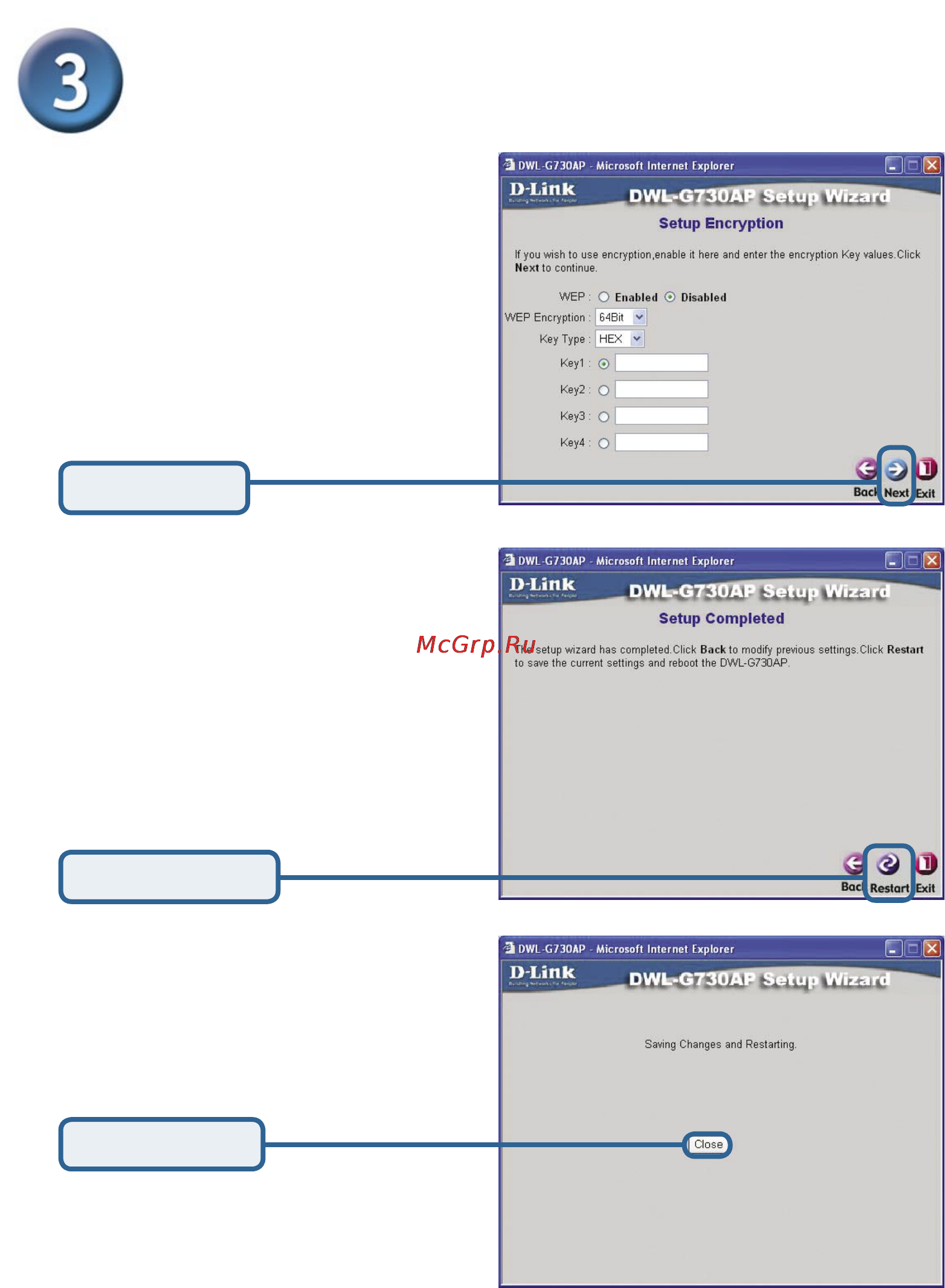 D-Link DWL-G730AP [8/16] Режим точки доступа использование мастера установки продолжение