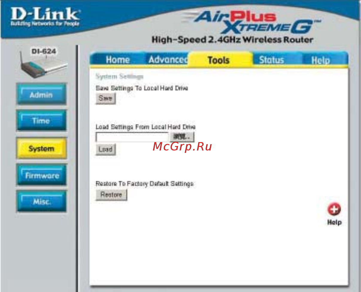 D-Link DI-624 [34/83] Using the configuration menu
