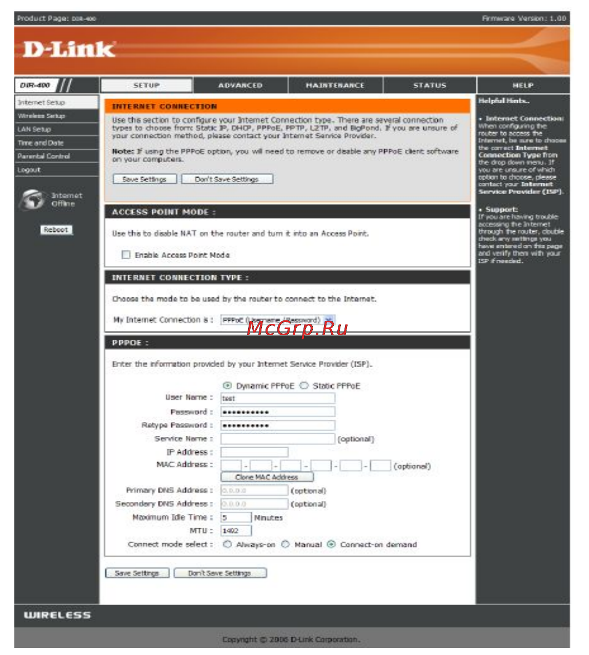 D-Link DIR-450 [23/104] Internet setup настройка интернет