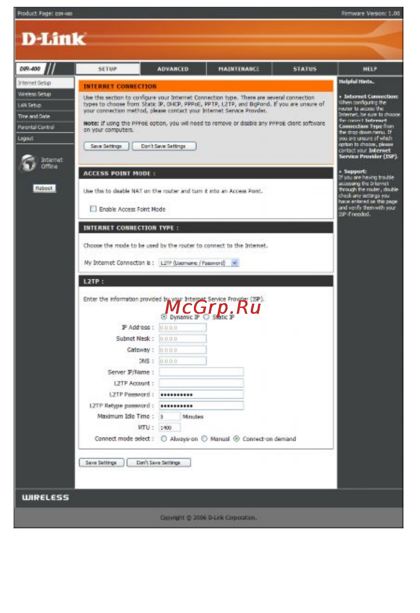 D-Link DIR-450 [25/104] Internet setup настройка интернет