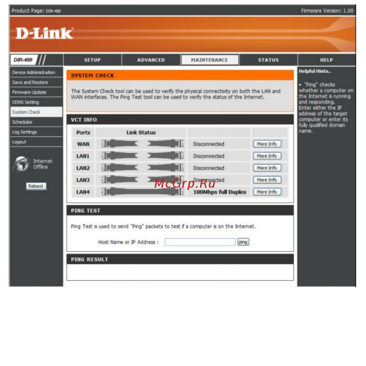D-Link DIR-450 [57/104] System check проверка системы