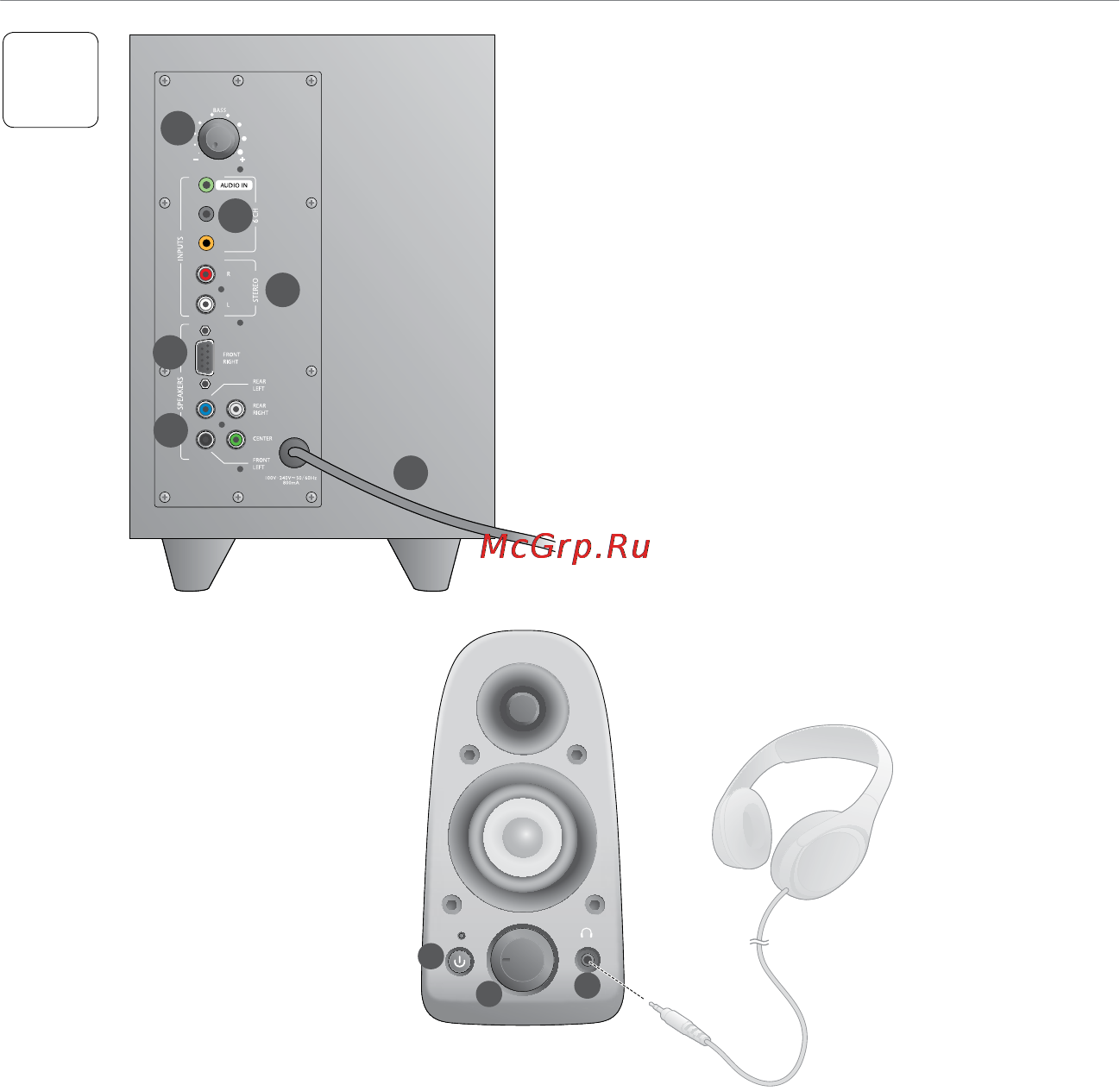 Logitech Z506 (980-000431) Инструкция по эксплуатации онлайн [3/11] 40818