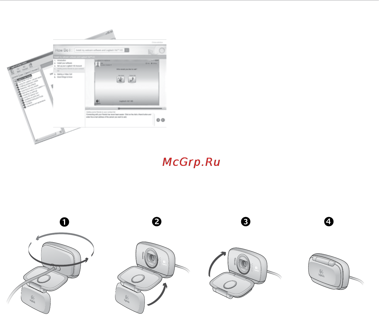 Logitech HD WEBCAM C525 [13/104] Folding up the camera for travel or storage