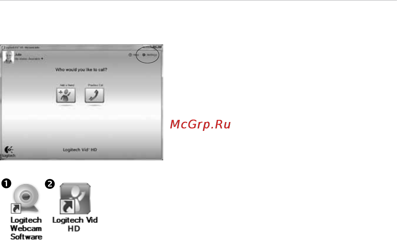 Logitech HD WEBCAM C525 [8/104] Accessing account settings and starting applications