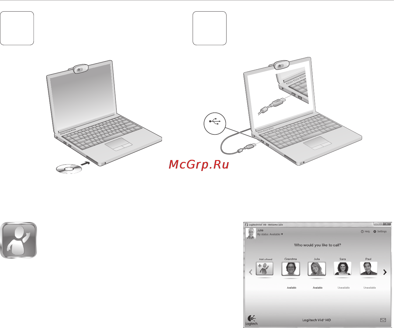 Logitech C270 (960-000810) [42/88] Noţiuni introductive privind apelarea video