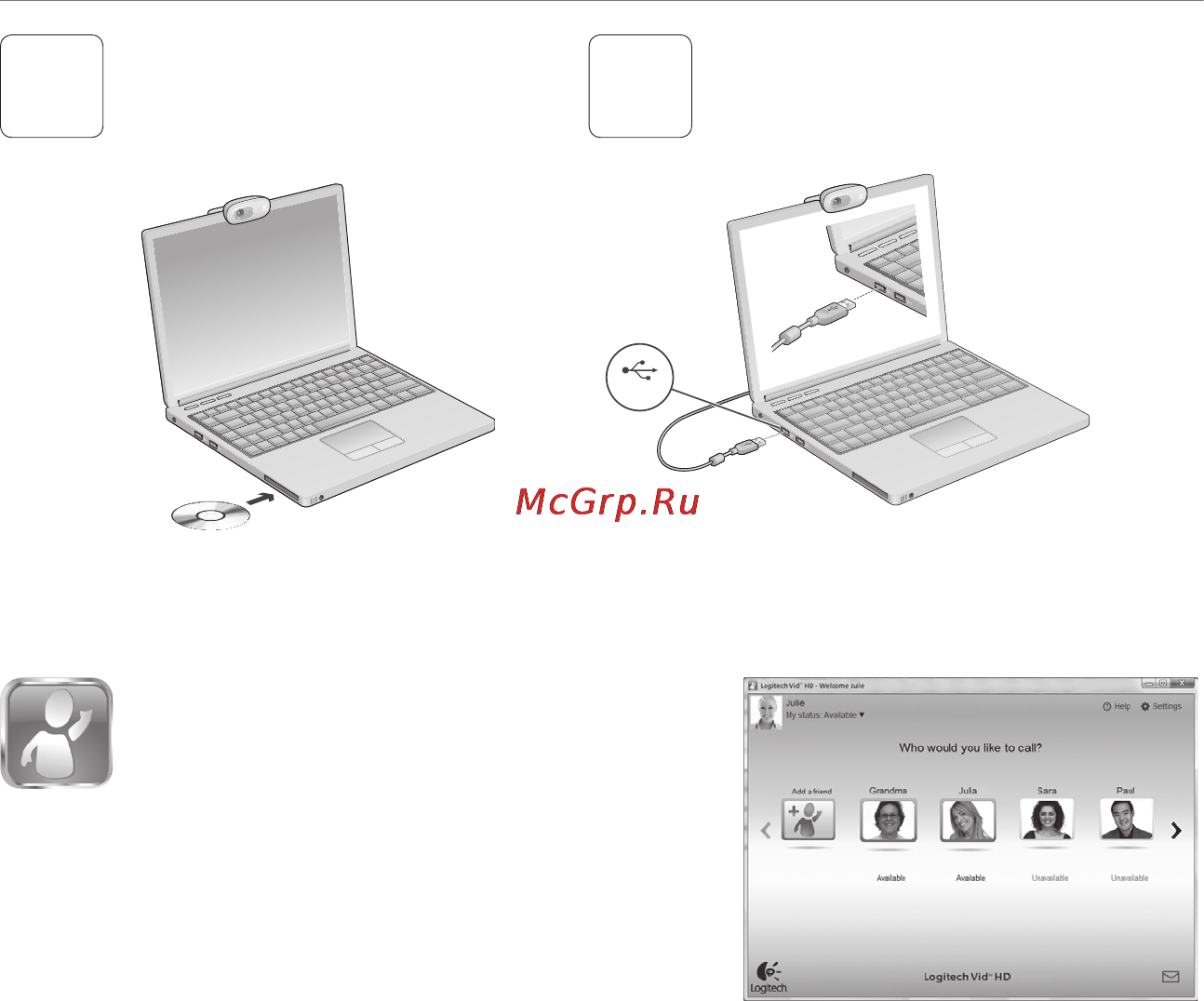 Logitech C270 (960-000810) [78/88] Първи стъпки с видео разговорите