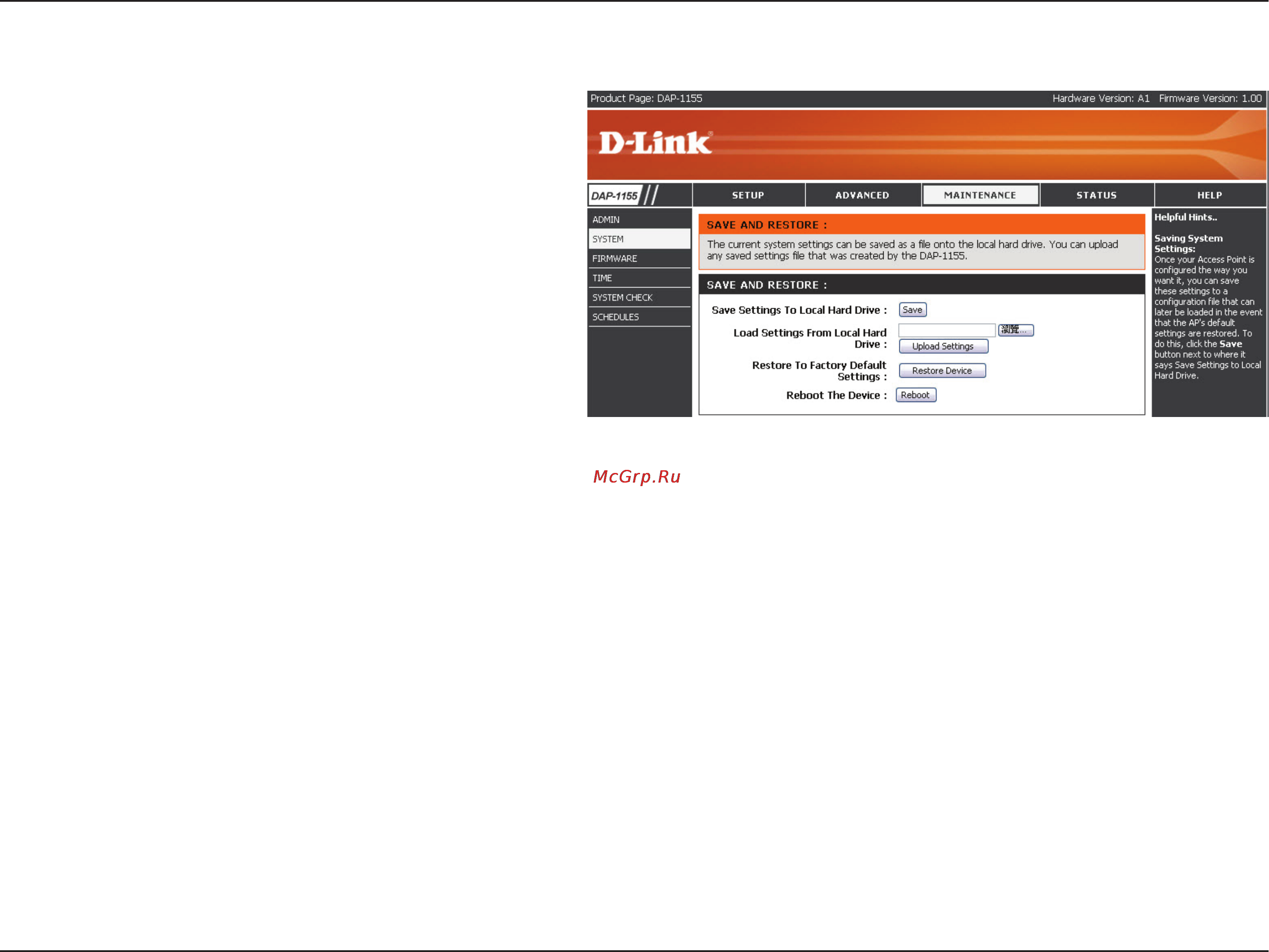 D-Link DAP-1155 [30/80] System