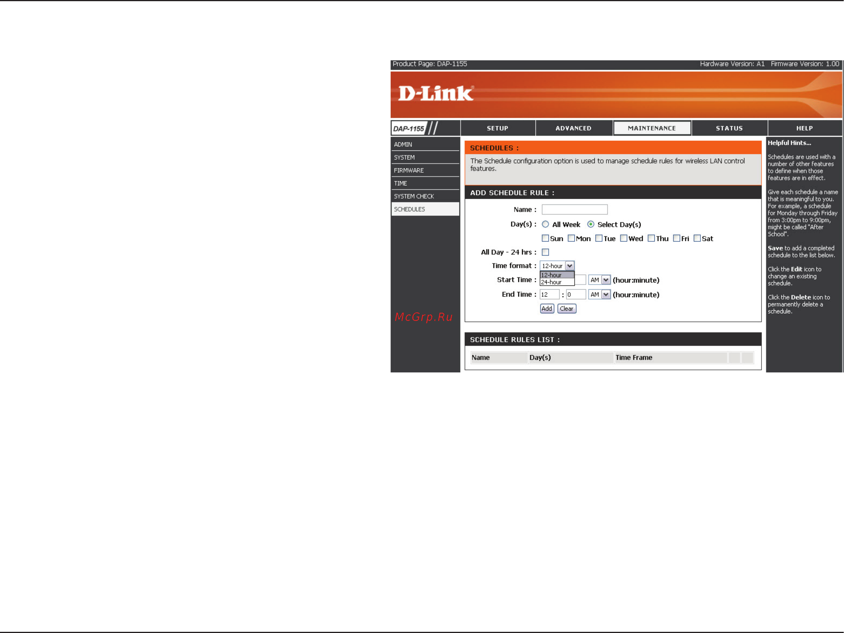 D-Link DAP-1155 [34/80] Schedules