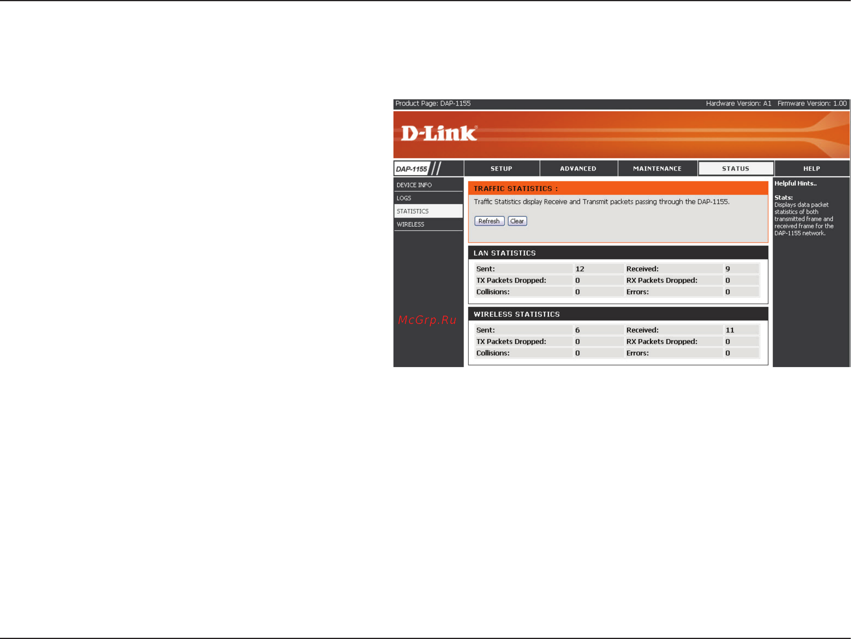 D-Link DAP-1155 [37/80] Statistics