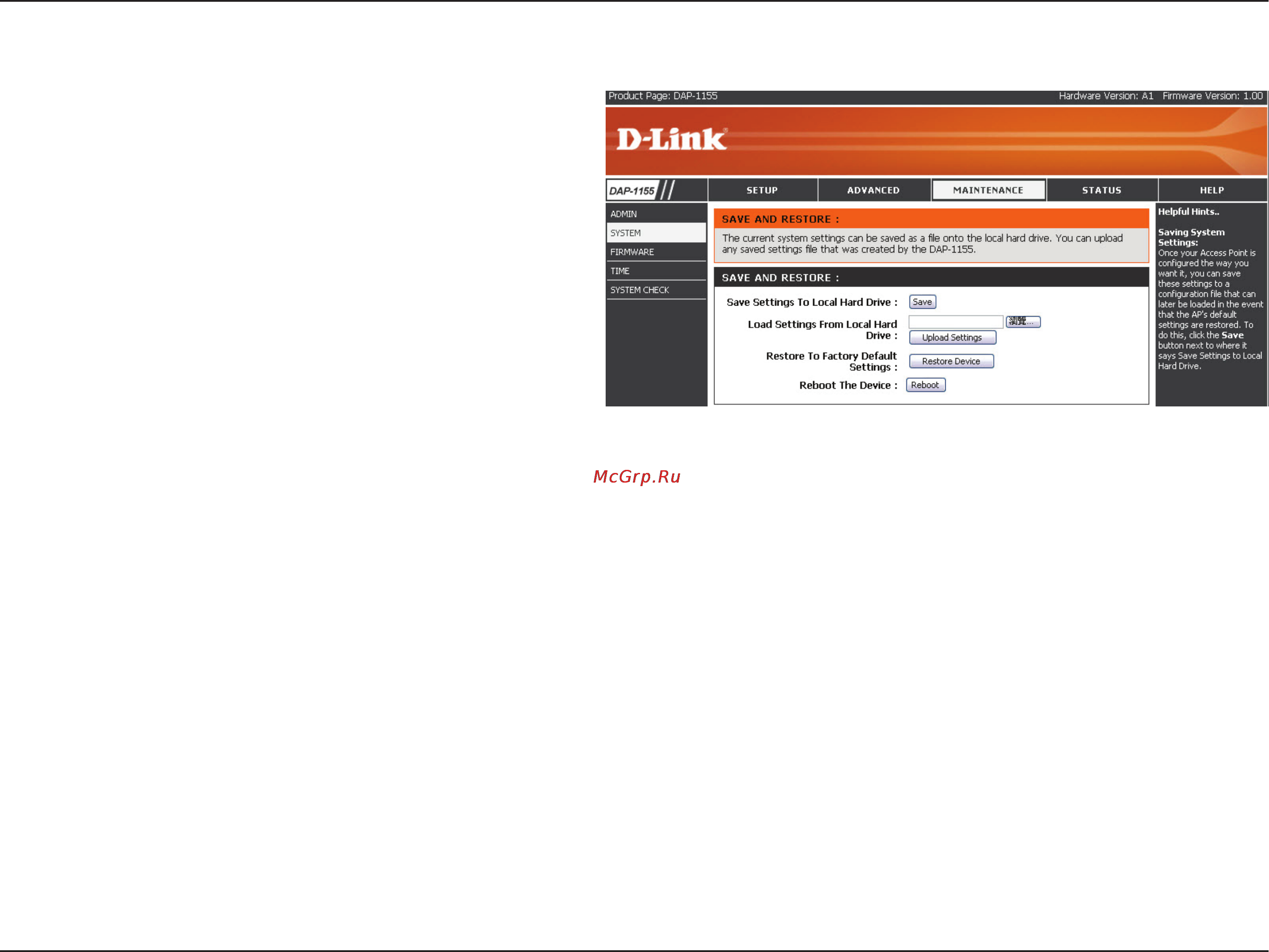 D-Link DAP-1155 [44/80] System