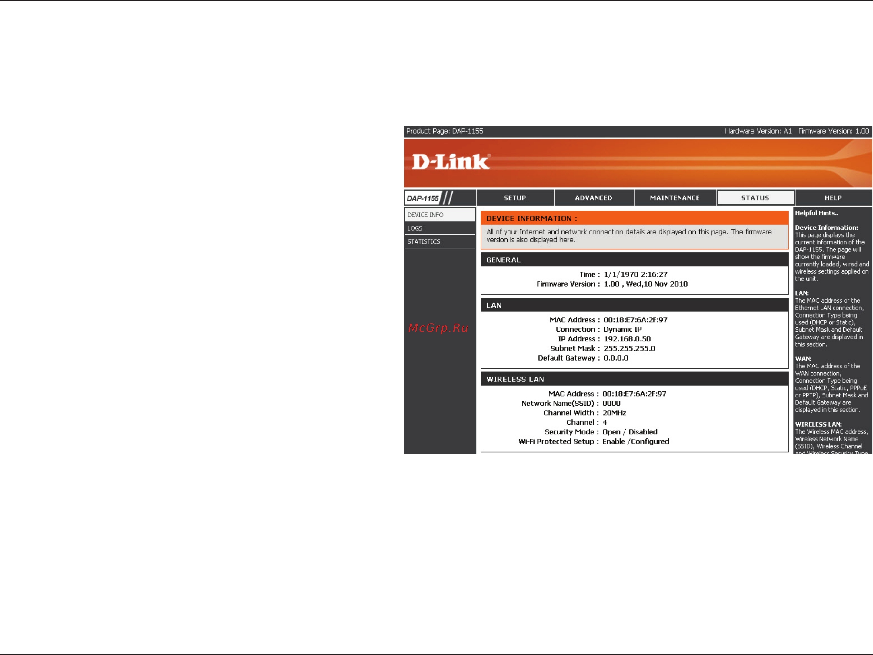 D-Link DAP-1155 [48/80] Device info