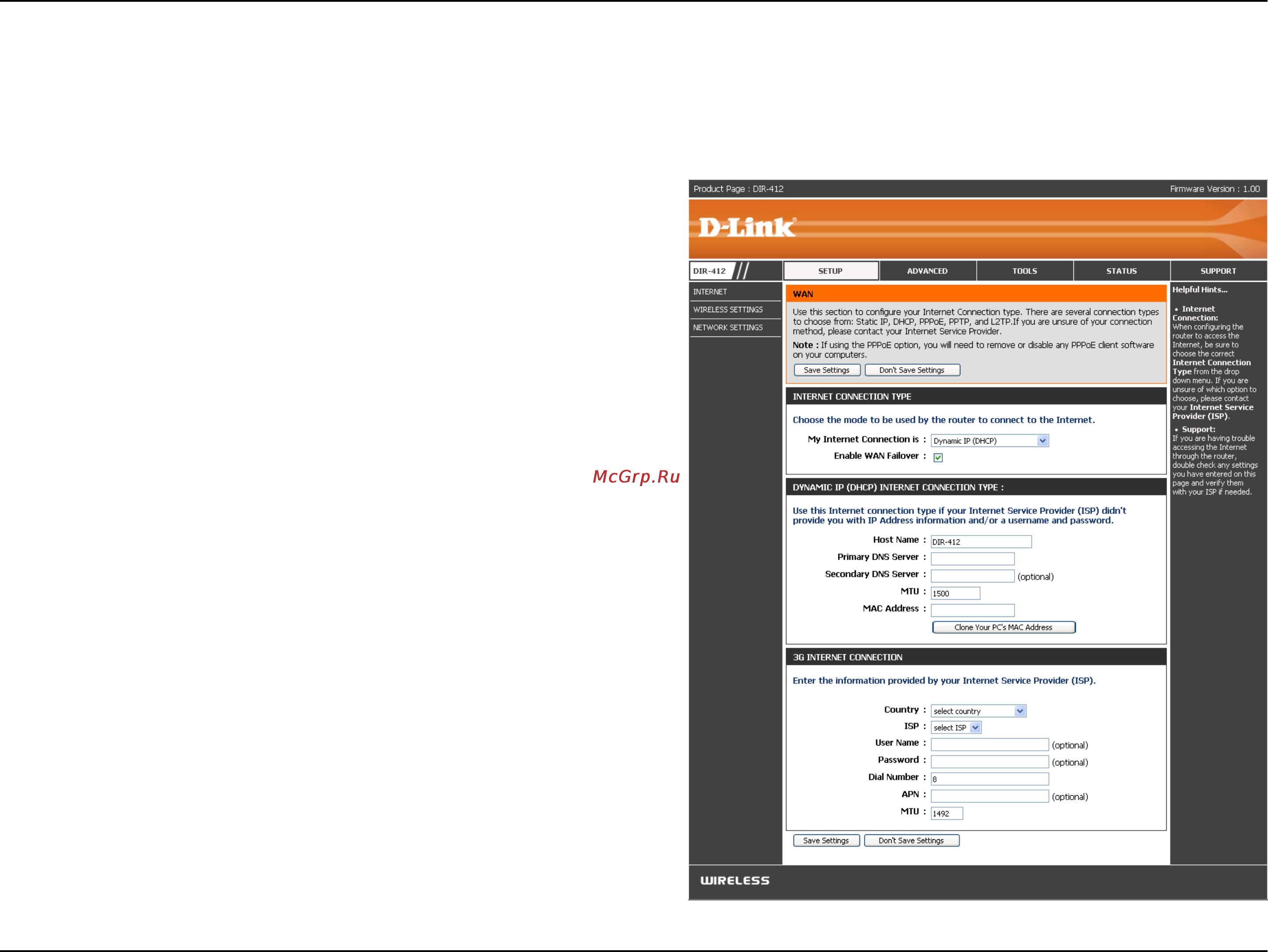 D-Link DIR-412 [29/101] Manual configuration wan mode