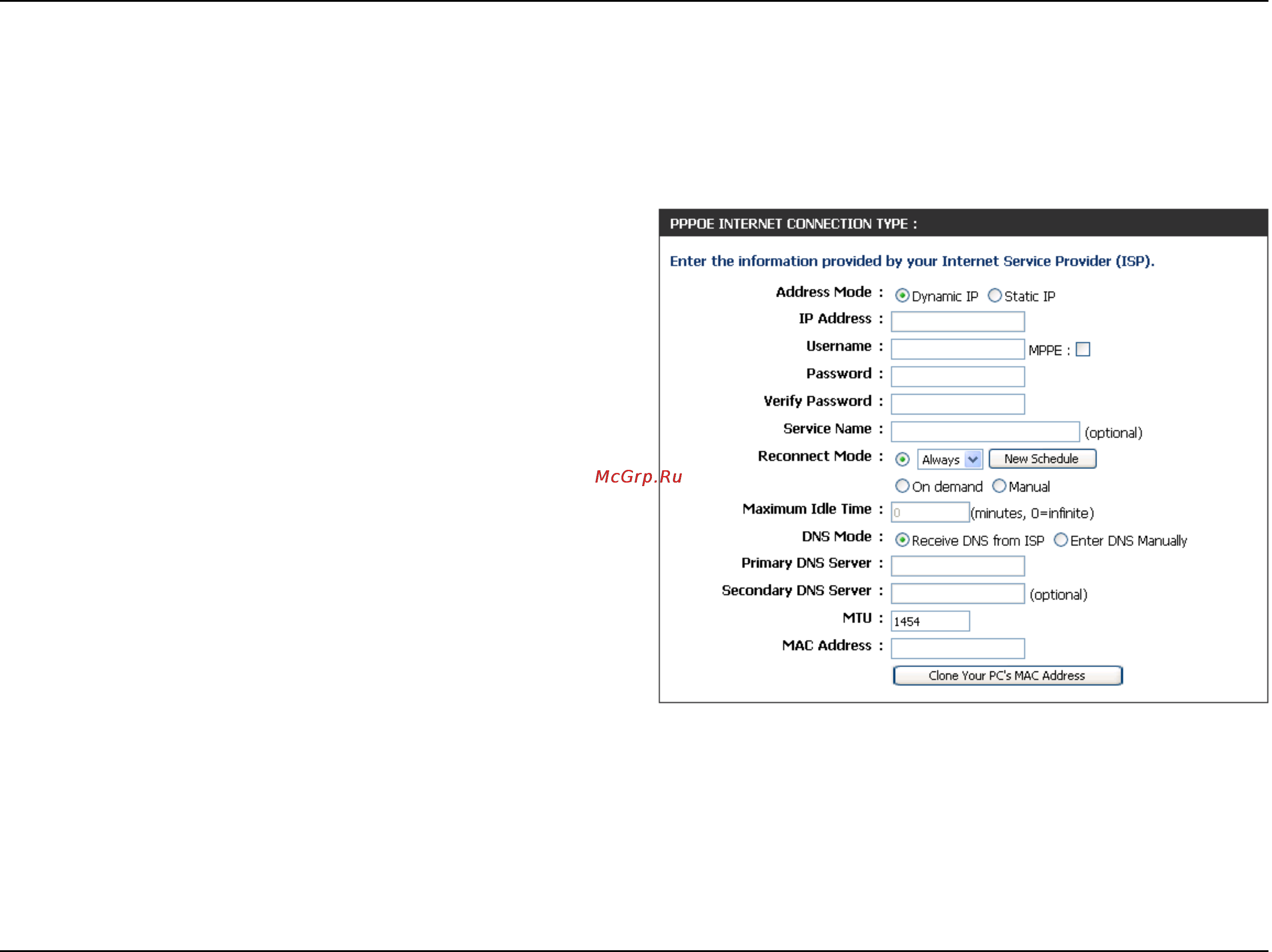 D-Link DIR-412 [40/101] Manual configuration wan mode
