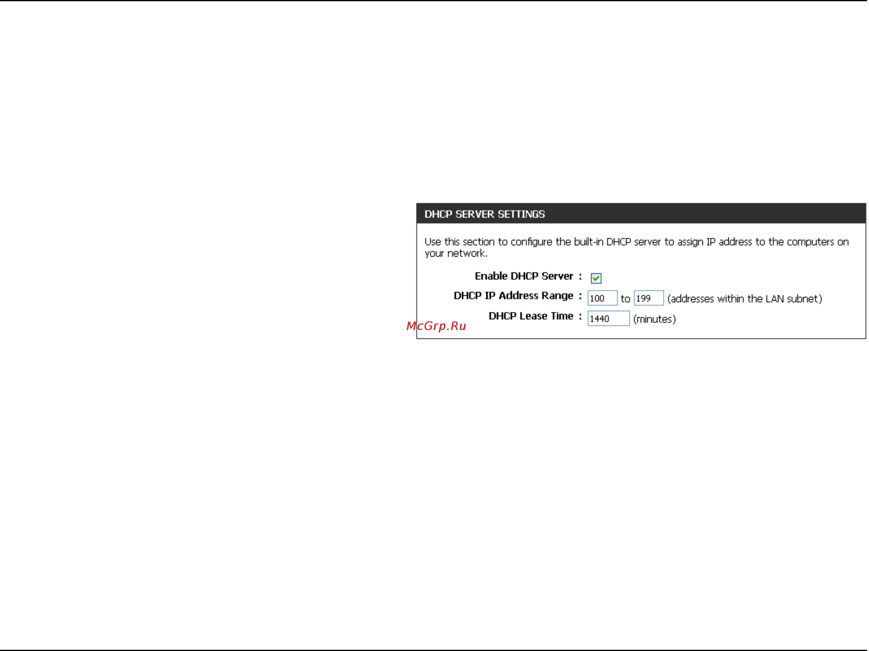 D-Link DIR-412 [46/101] Dhcp server settings