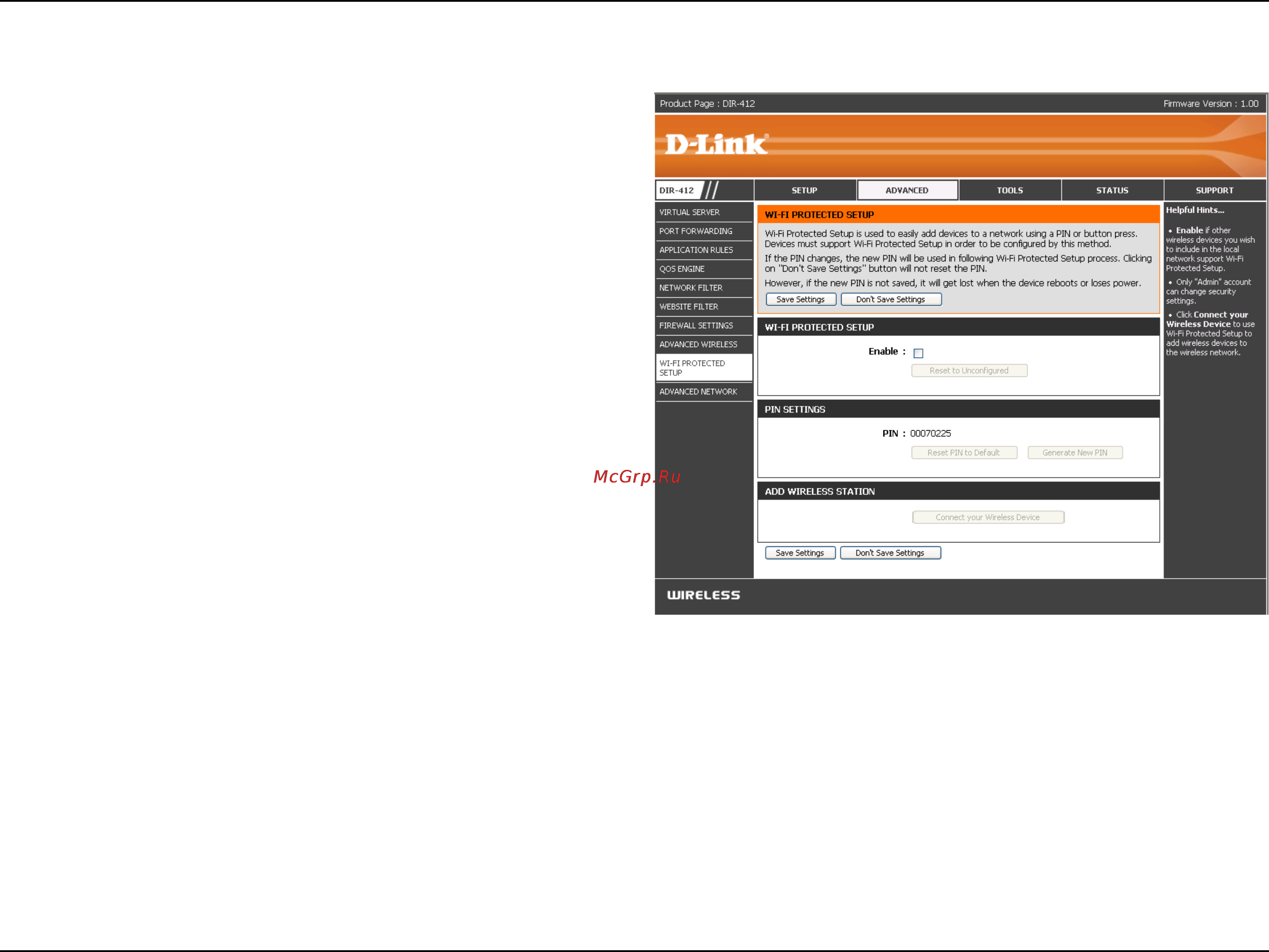 D-Link DIR-412 [58/101] Wi fi protected setup