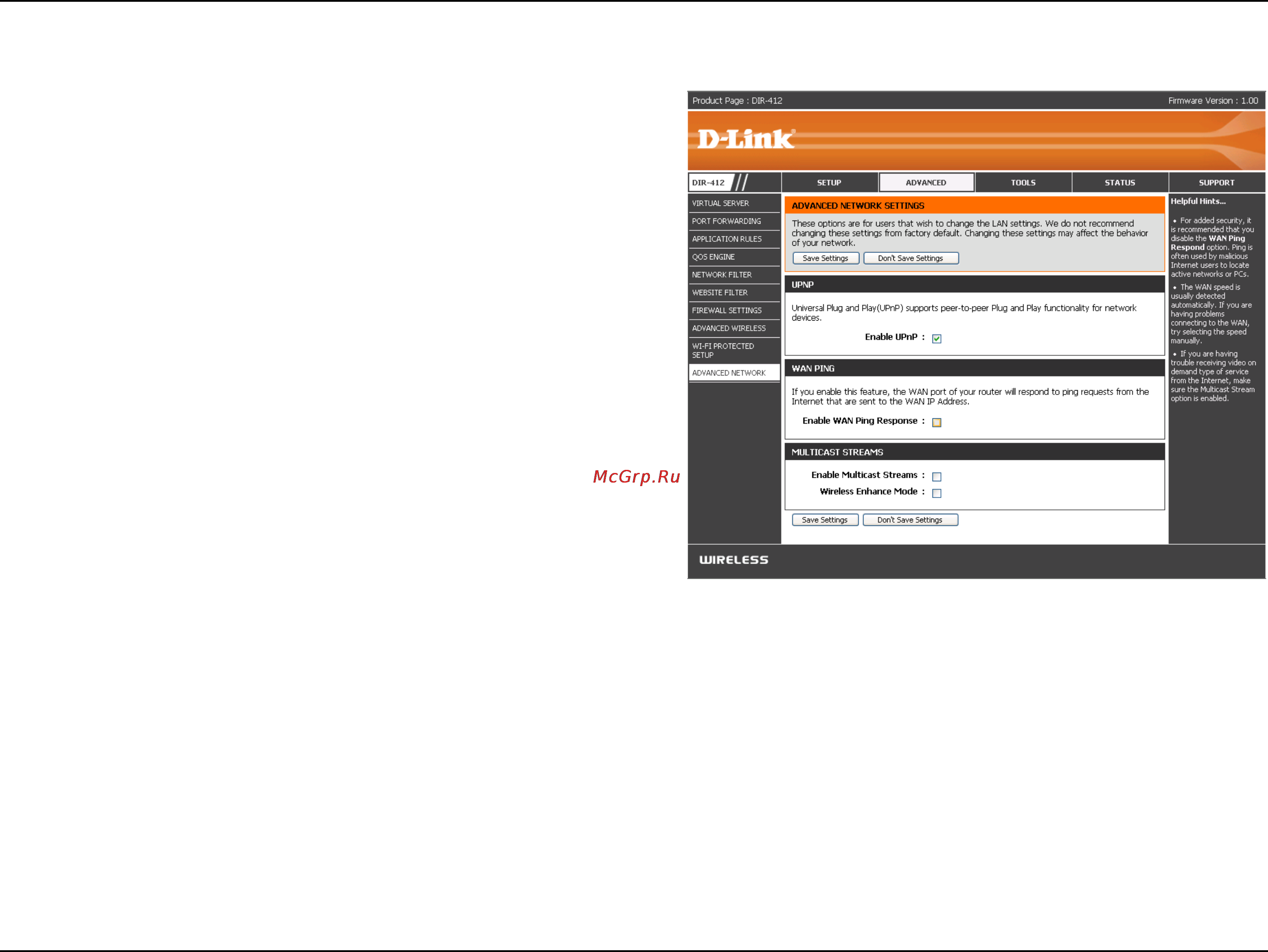 D-Link DIR-412 [59/101] Advanced network settings