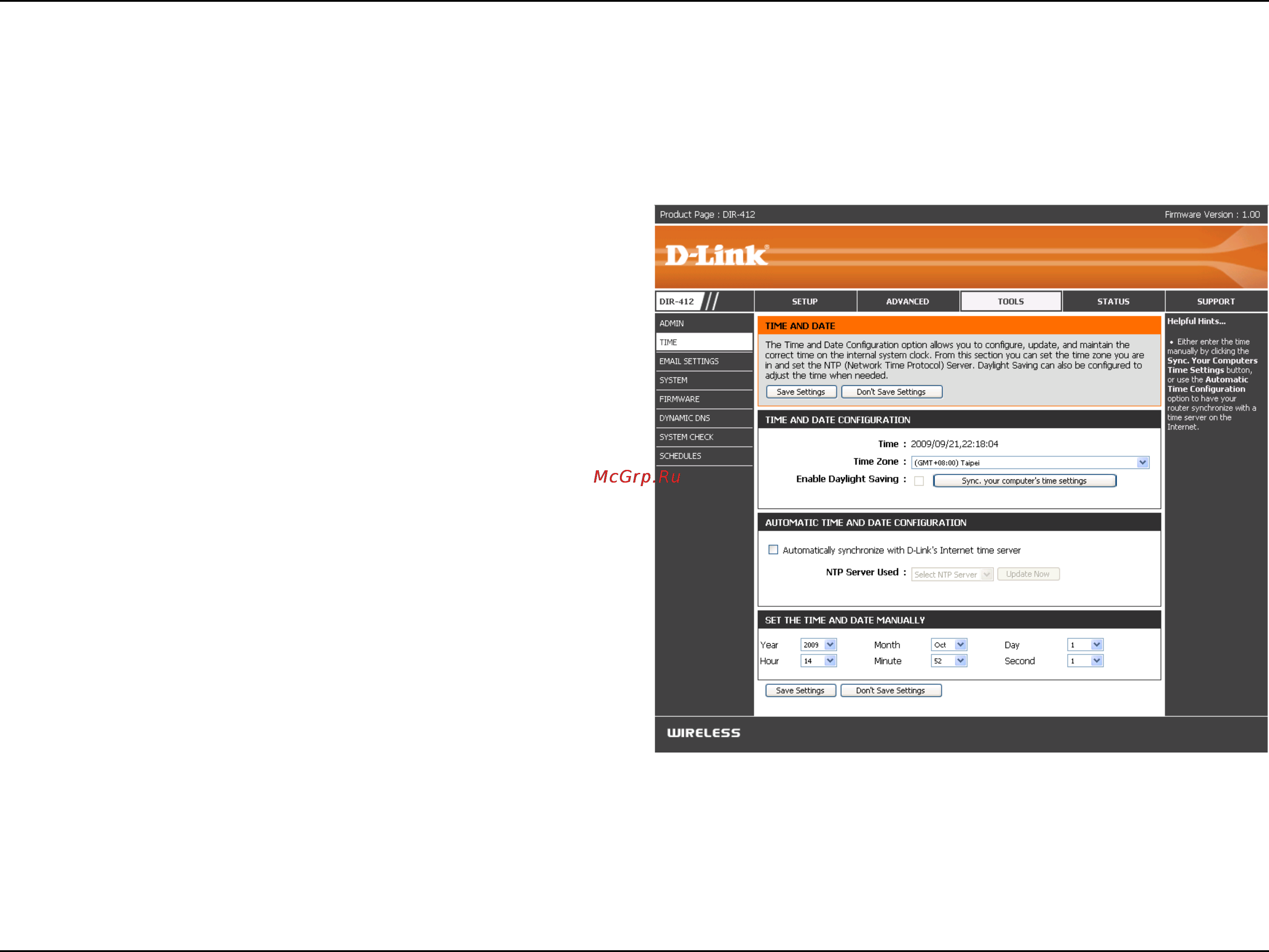 D-Link DIR-412 [61/101] Time settings