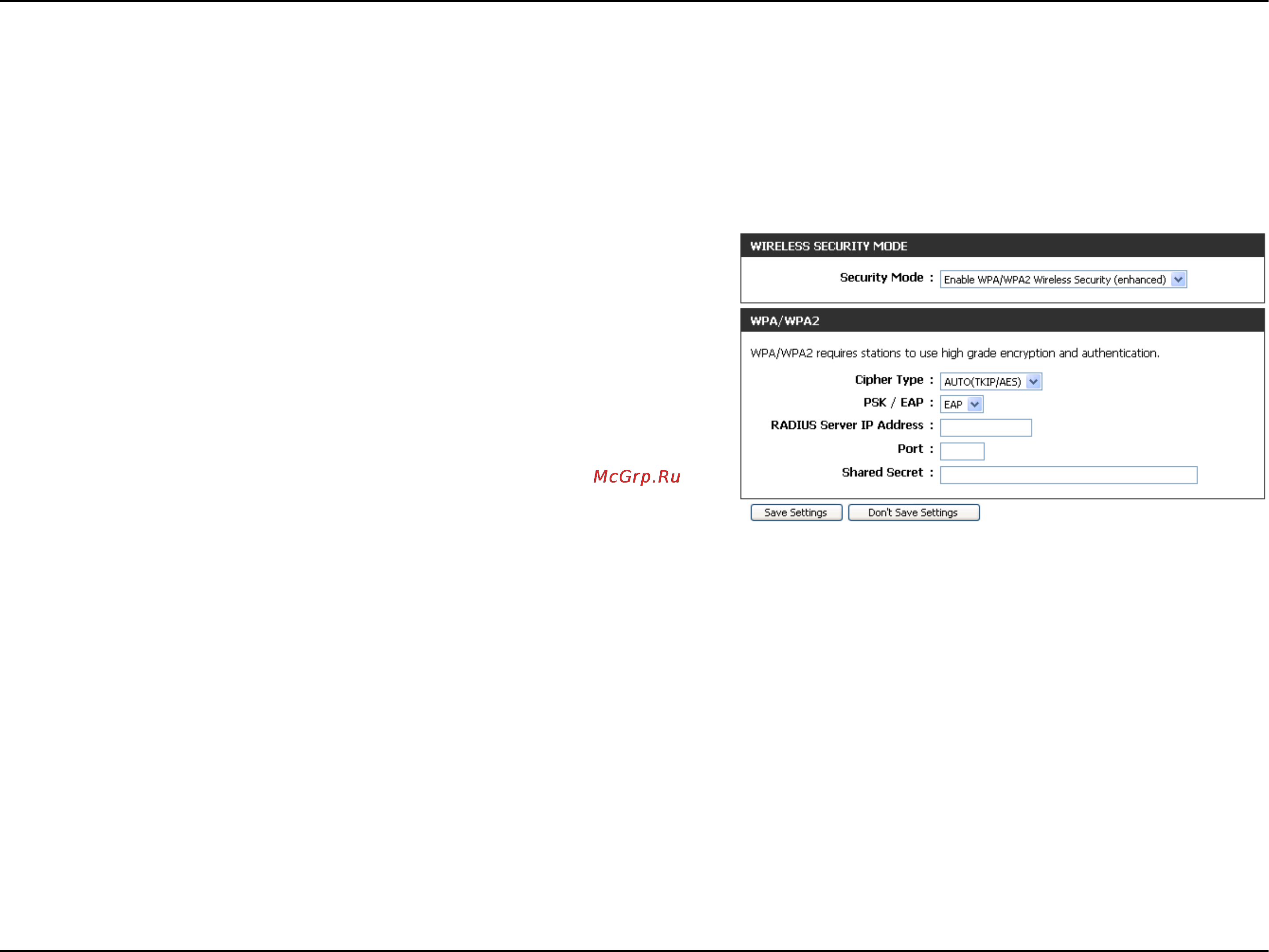 D-Link DIR-412 [80/101] Configure wpa enterprise radius