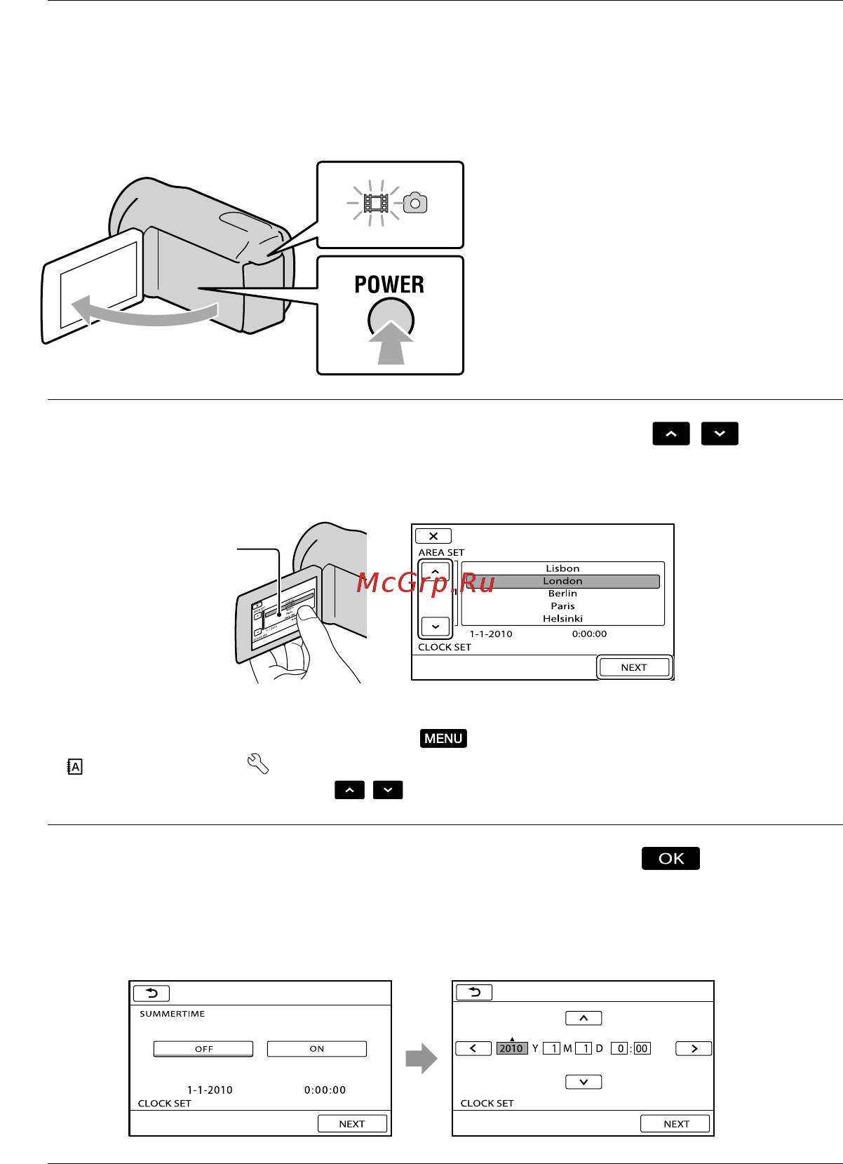 Sony HDR-XR350E Black [98/167] Крок 2 увімкнення живлення та встановлення дати й часу