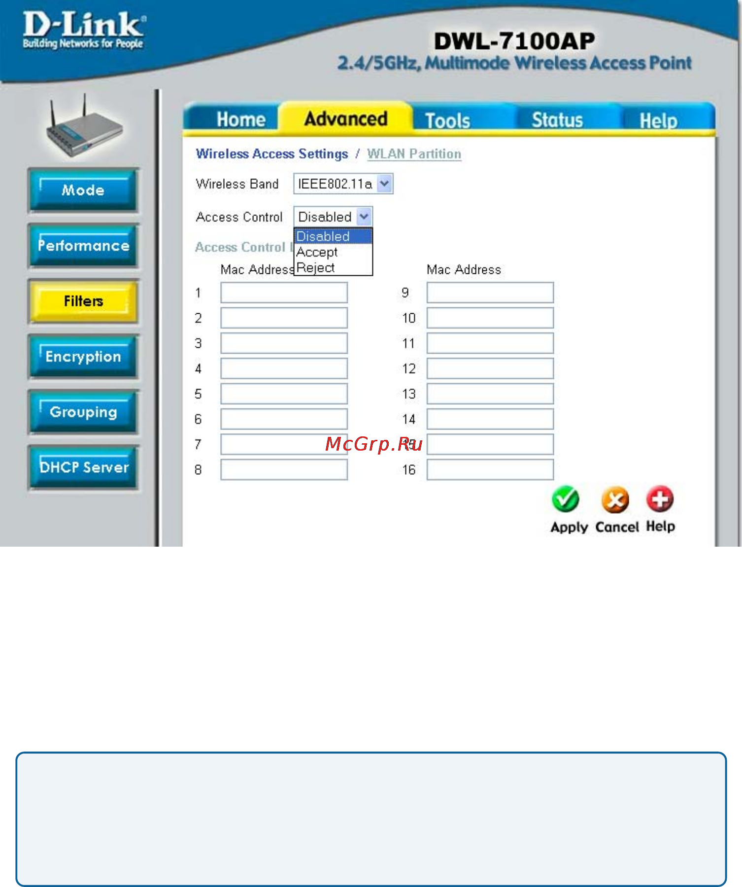 D-Link DWL-7100AP [16/52] Using the configuration menu continued