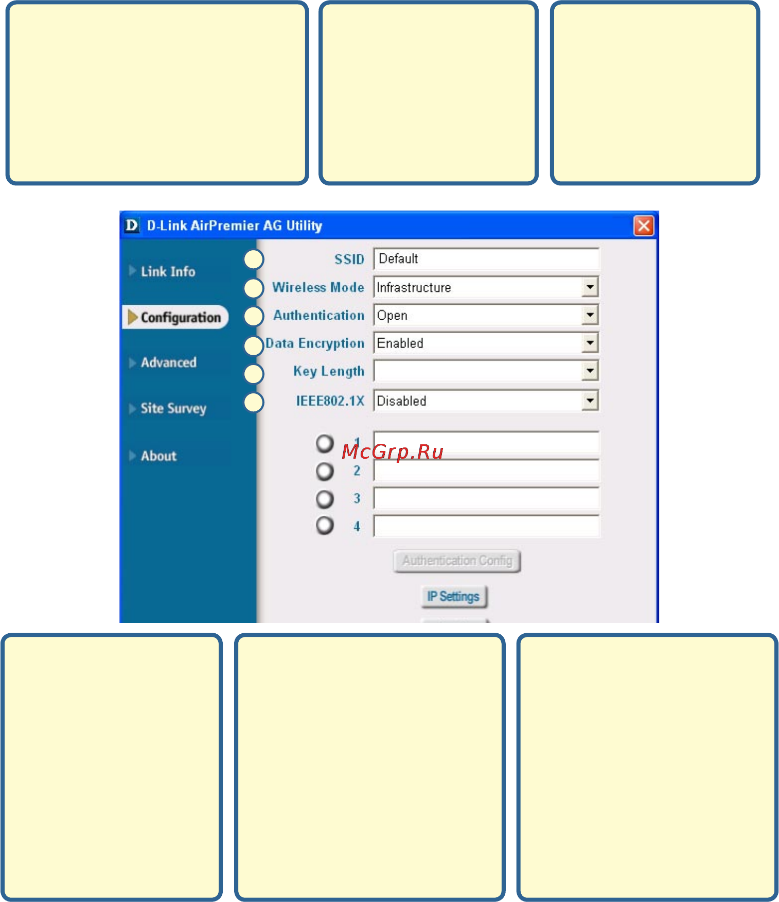 D-Link DWL-AG530 [10/14] Когда шифрование включено доступна опция позволяющая включить или отключить использование аутентификации 802 x