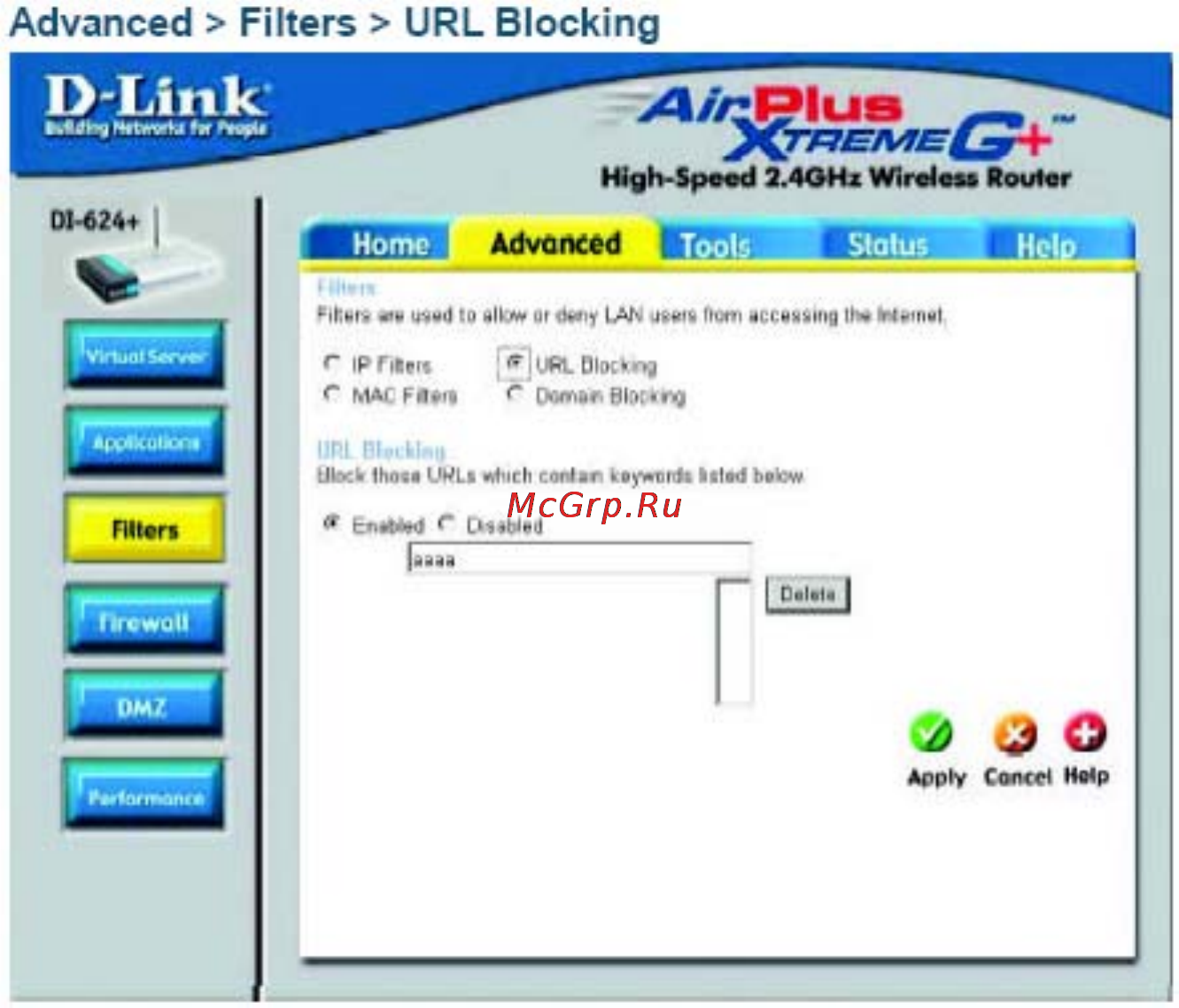 D-Link DI-624+ [23/91] Использование меню настройки продолжение