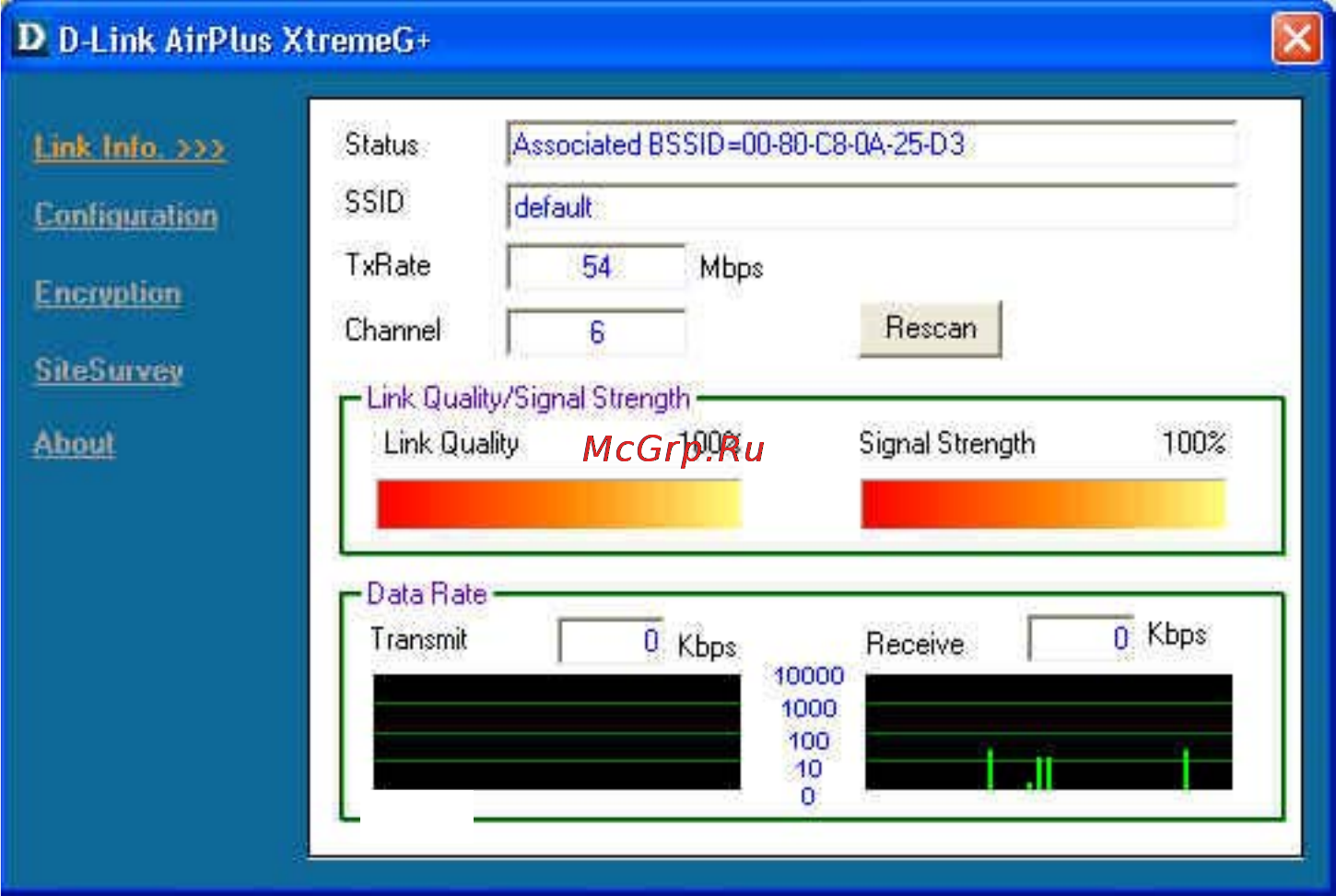 D-Link DWL-G520+ [14/43] Configuration utility link info
