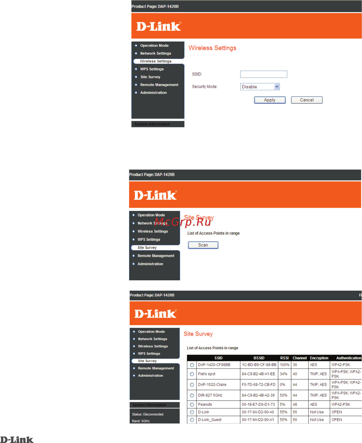 D-Link DAP-1420 [8/10] Настройки беспроводной сети
