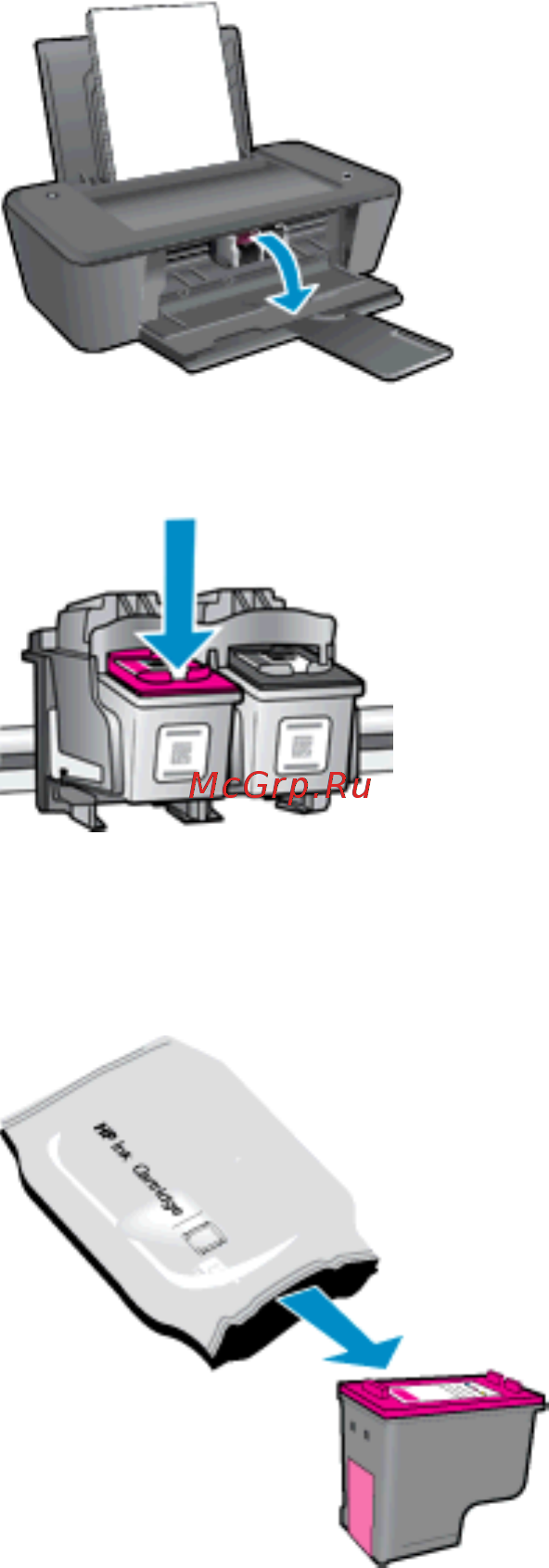 HP Deskjet Ink Advantage 1015 [31/78] Замена картриджей