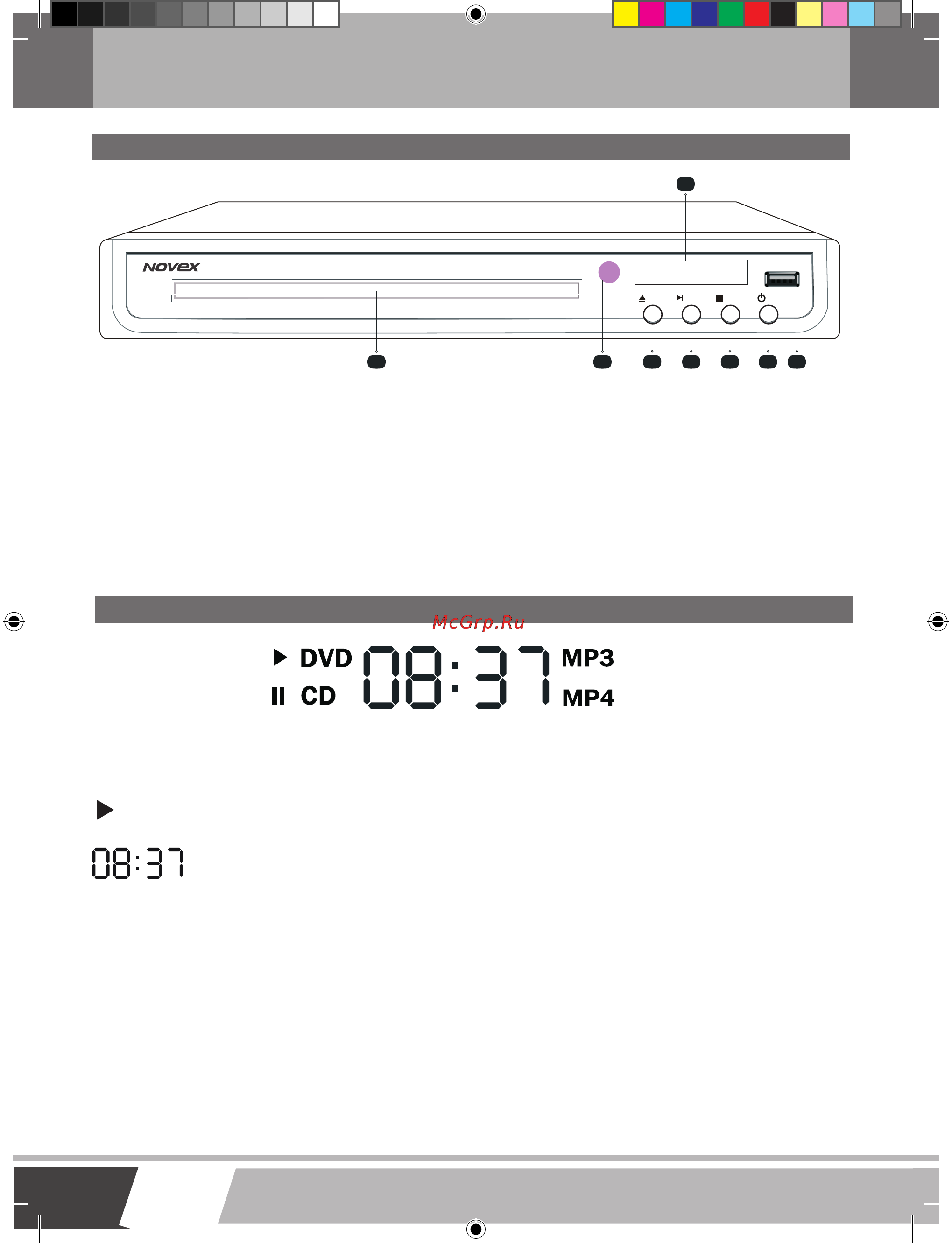 Novex ND-9102 [9/25] Органы управления и подключения плеера