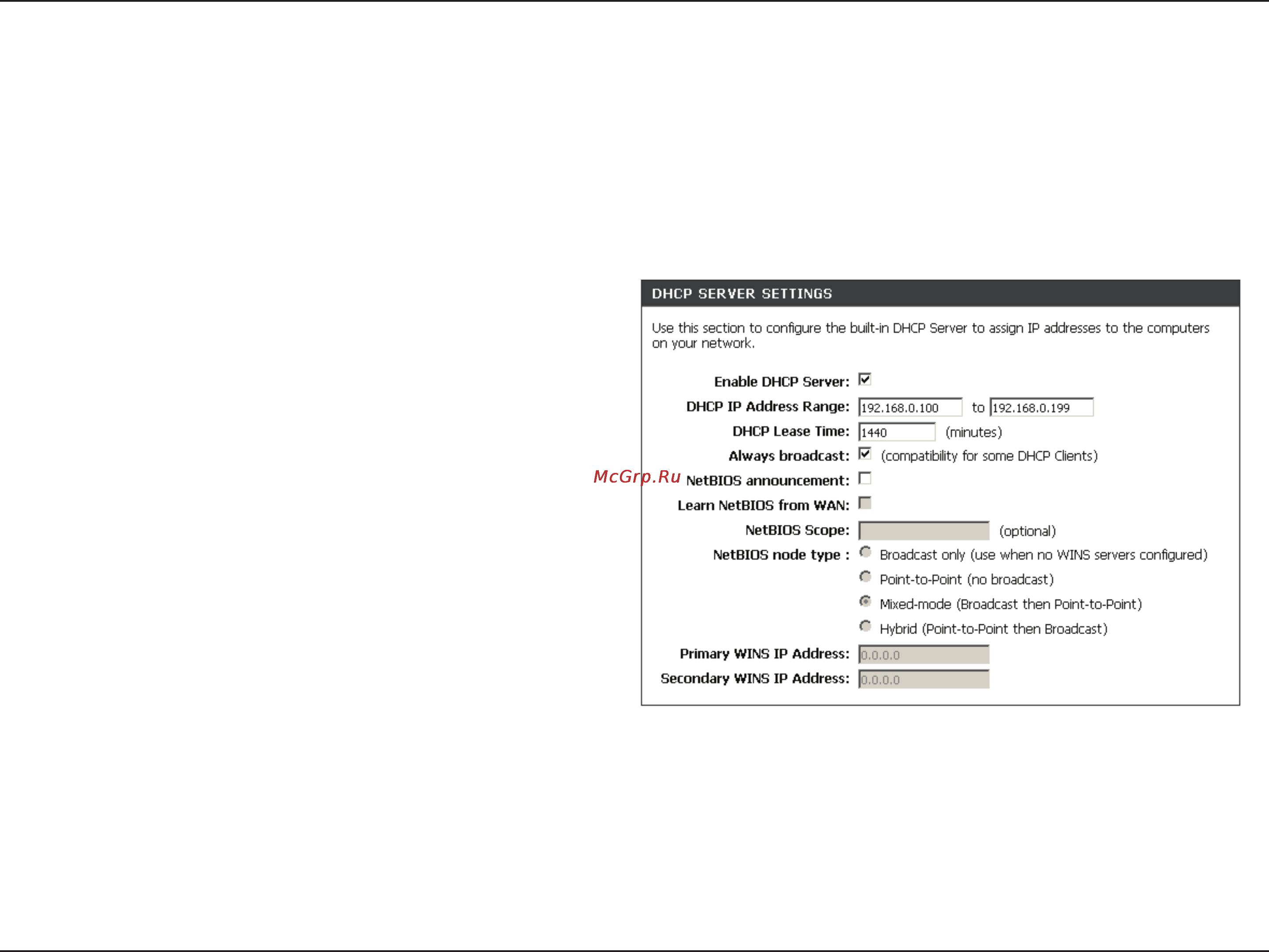 D-Link DIR-632 [32/116] Dhcp server settings