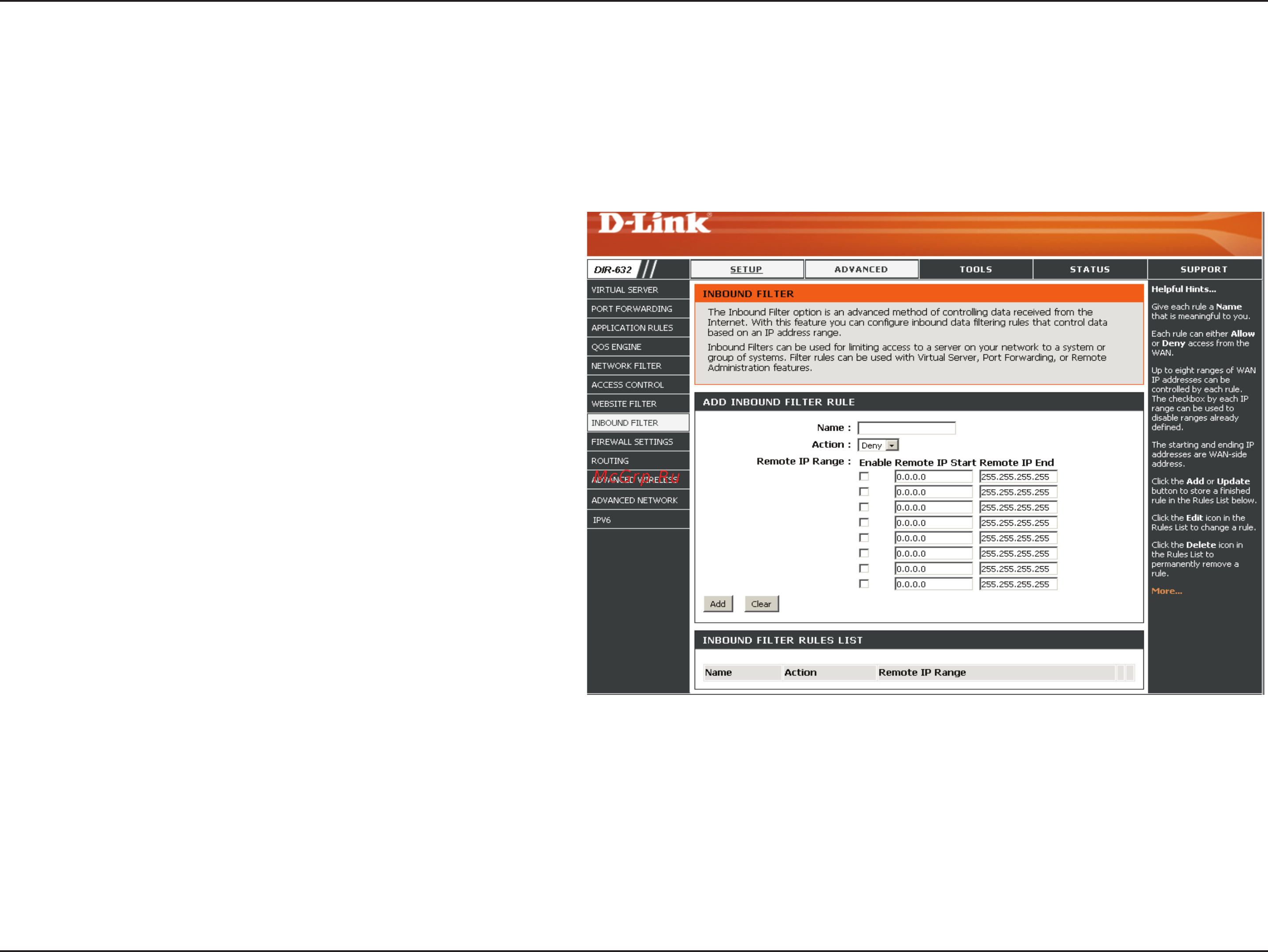 D-Link DIR-632 [46/116] Inbound filters