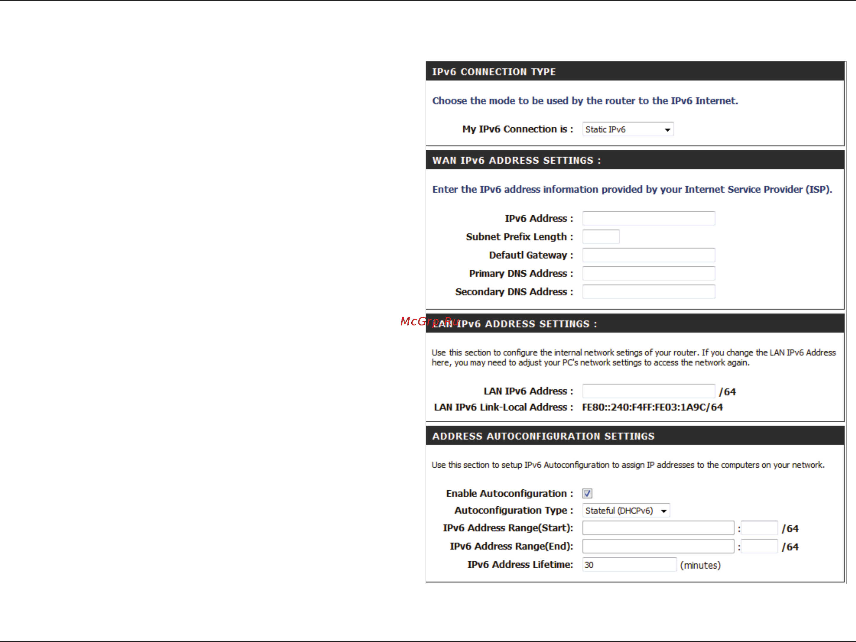 D-Link DIR-632 [52/116] Static ipv6 stateful
