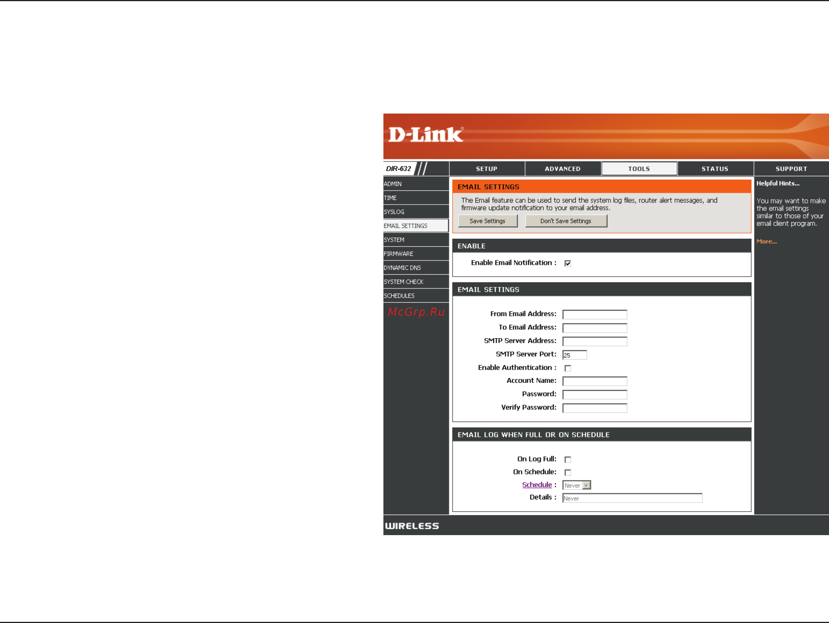 D-Link DIR-632 [67/116] Email settings