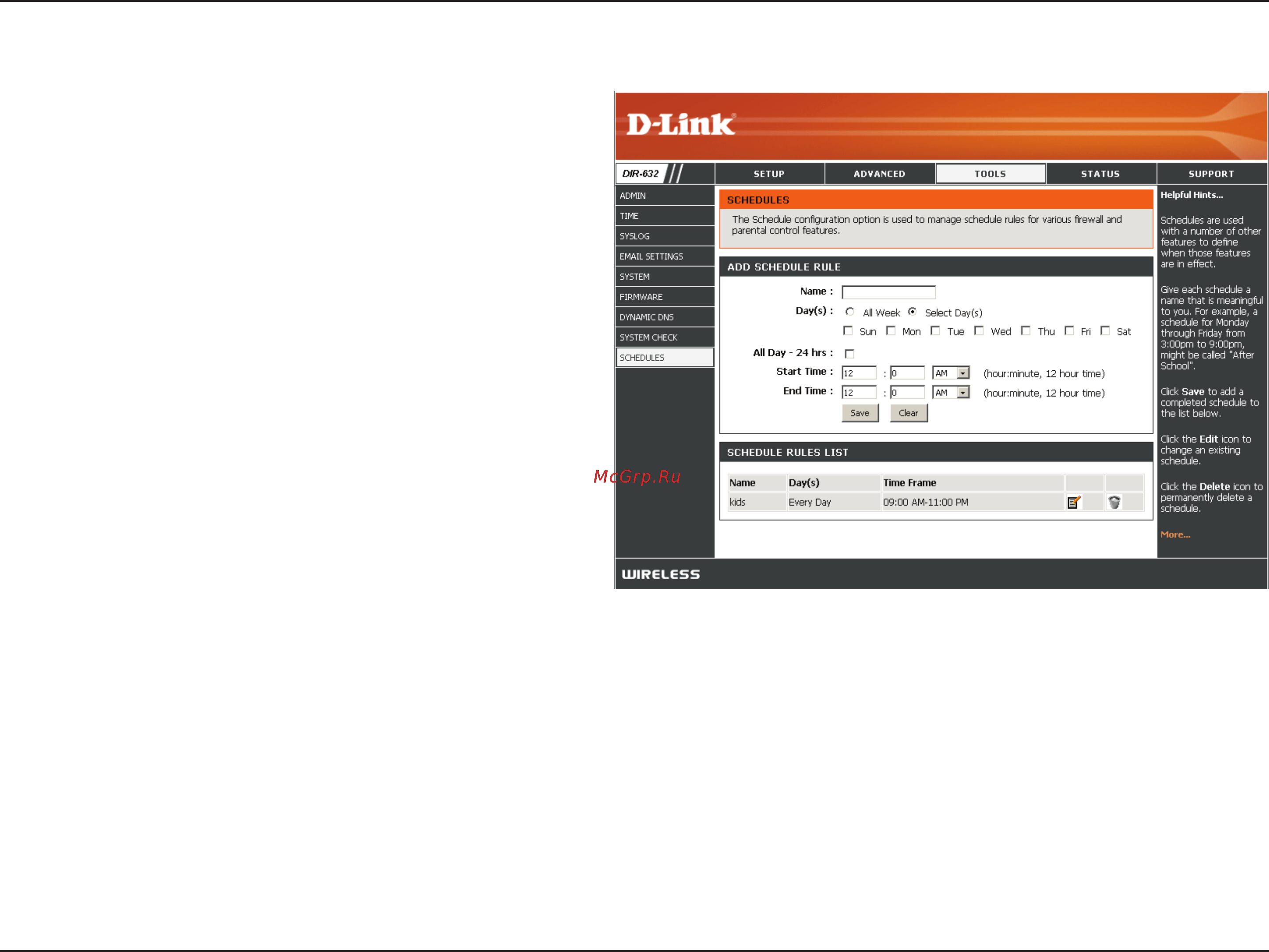 D-Link DIR-632 [72/116] Schedules