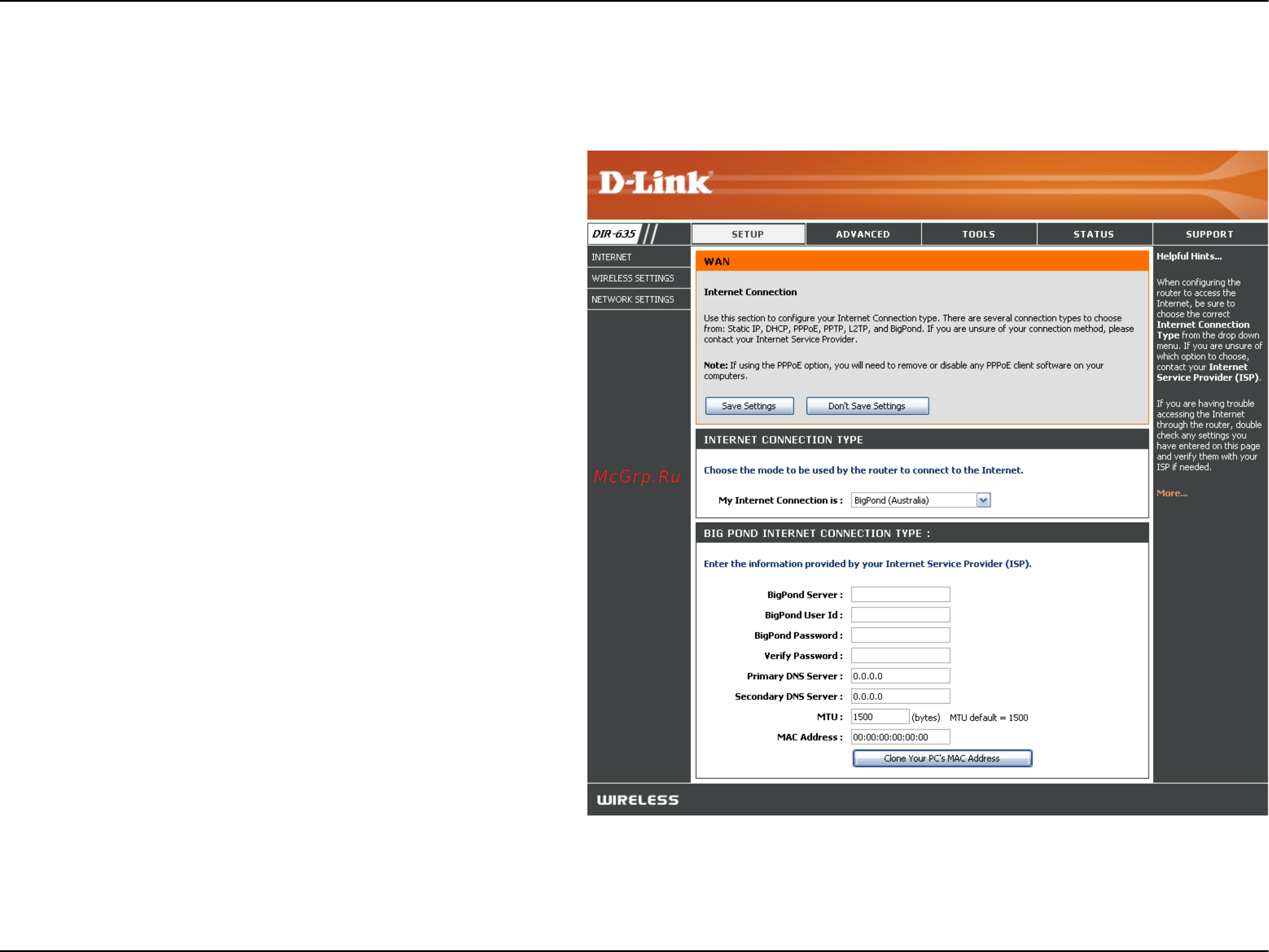 D-Link DIR-635 [24/86] Internet setup