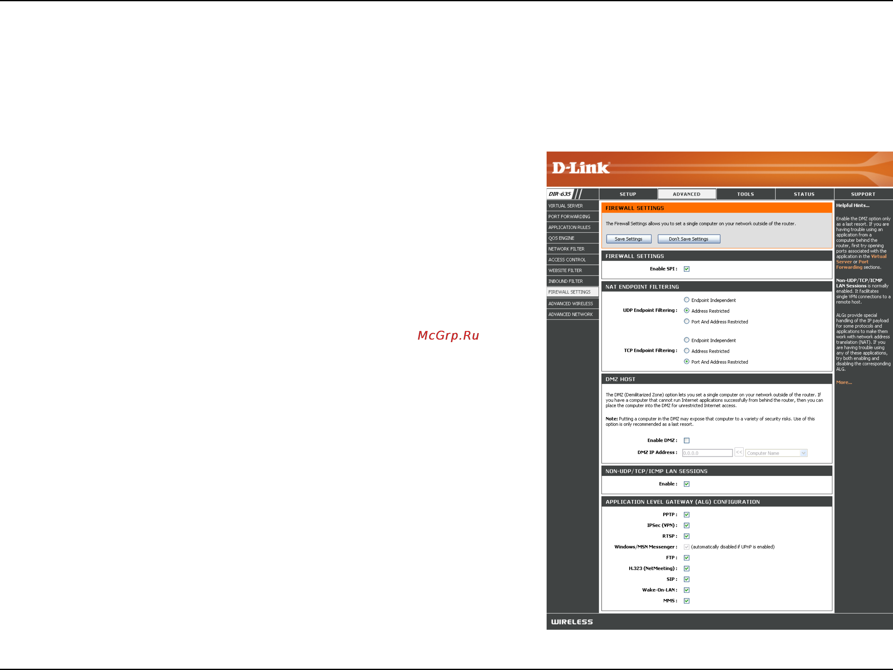 D-Link DIR-635 [41/86] Firewall settings