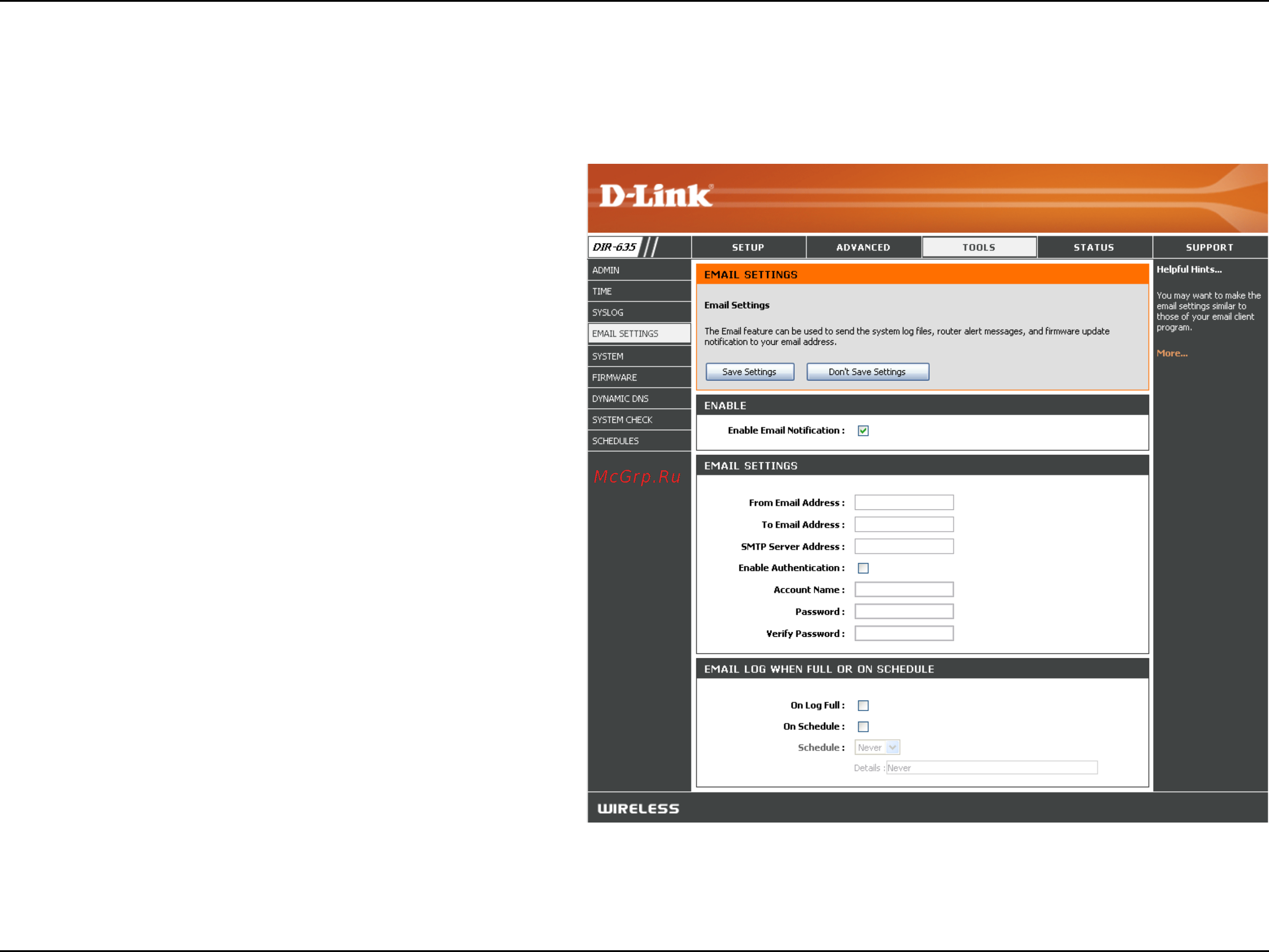 D-Link DIR-635 [48/86] Email settings