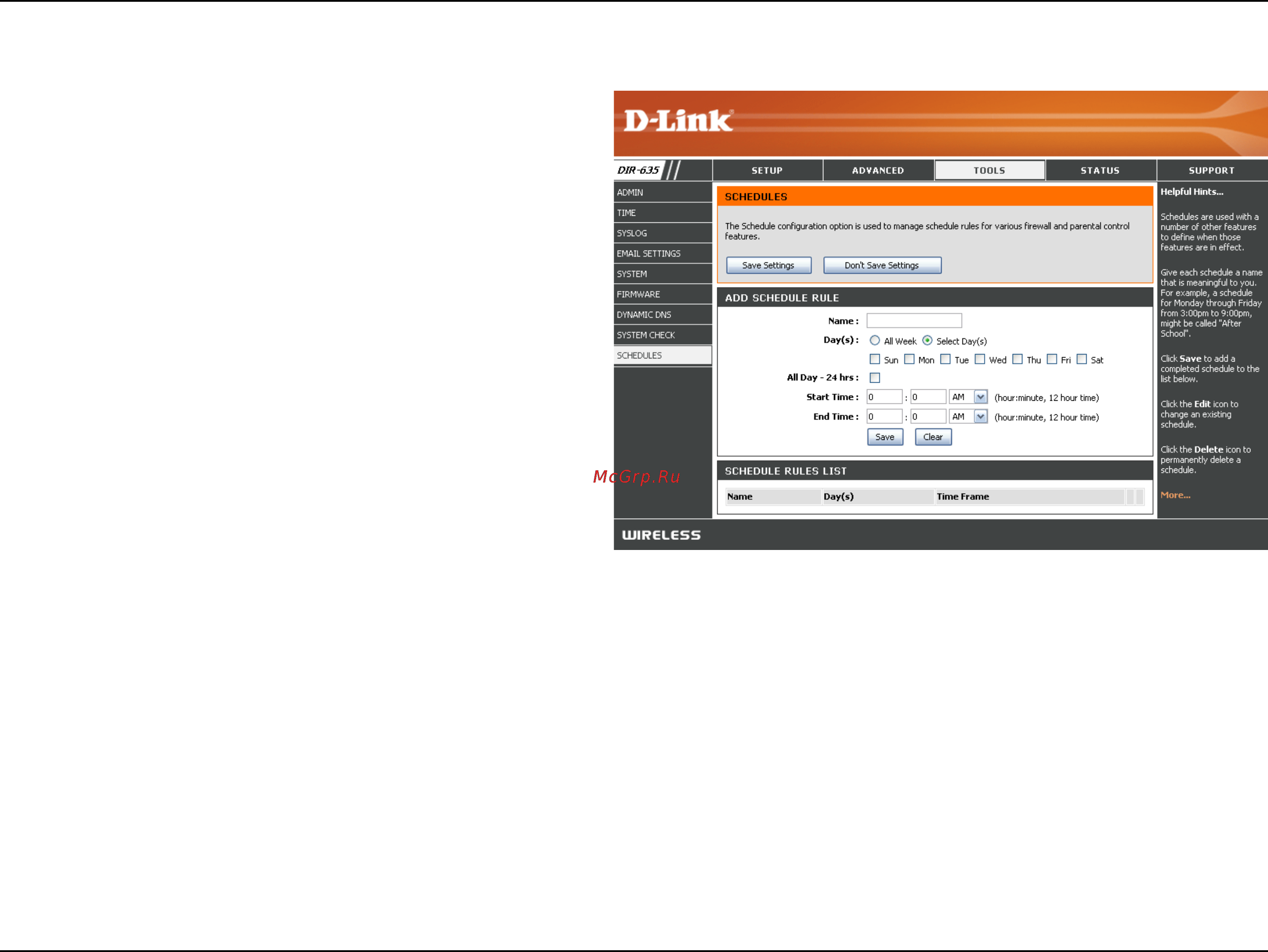 D-Link DIR-635 [53/86] Schedules