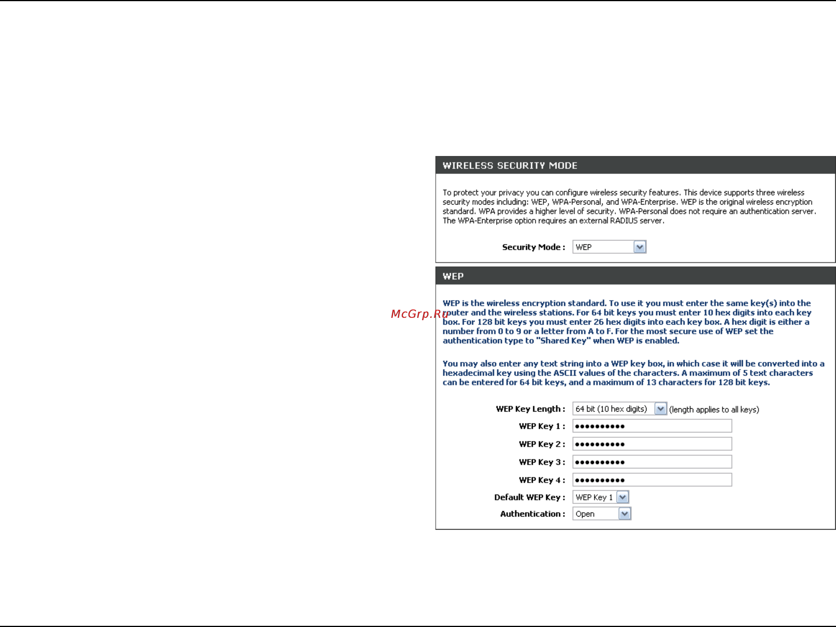 D-Link DIR-635 [63/86] Configure wep